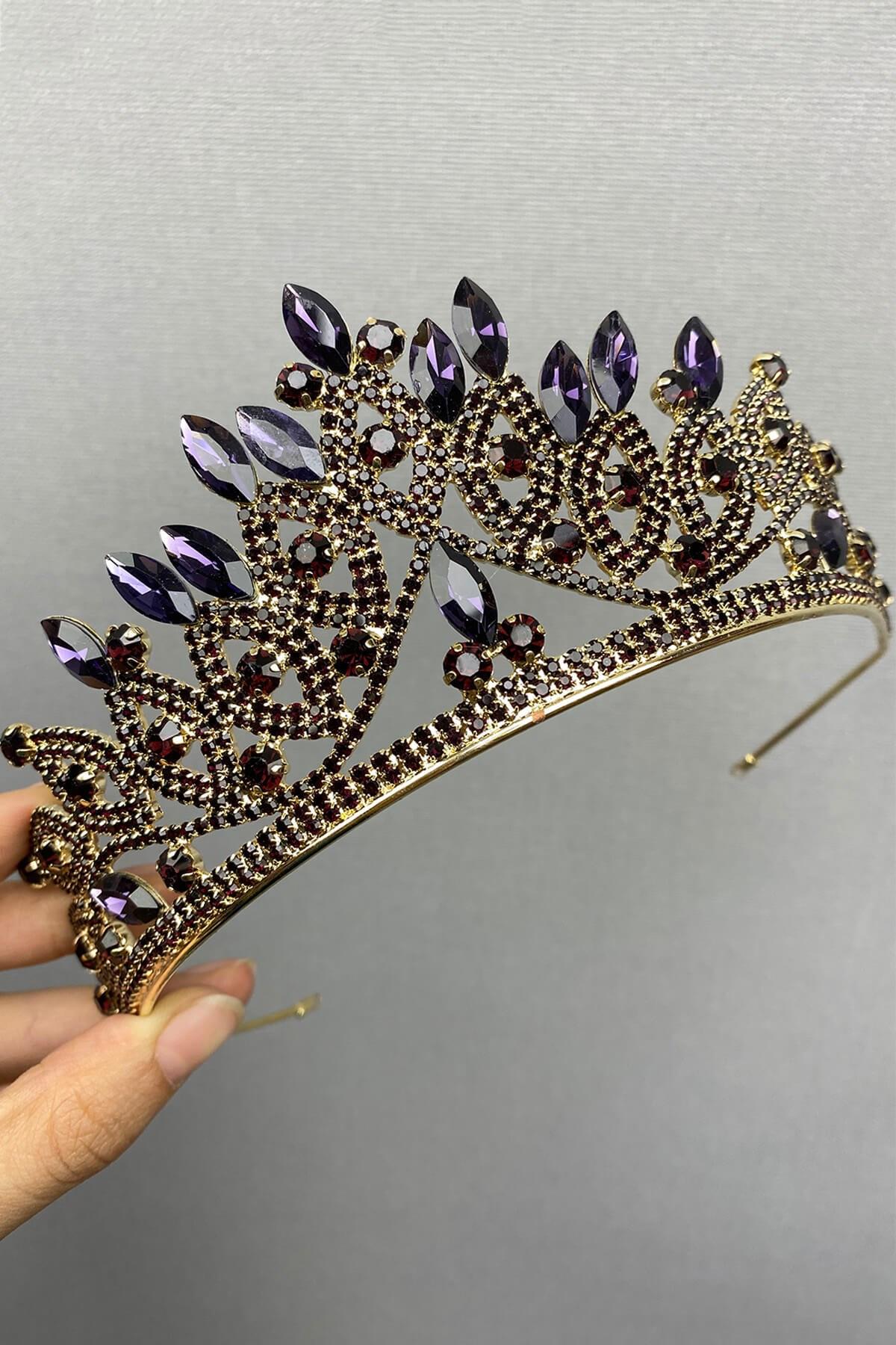 Wholesale Purple Gold Bridal Henna Crown