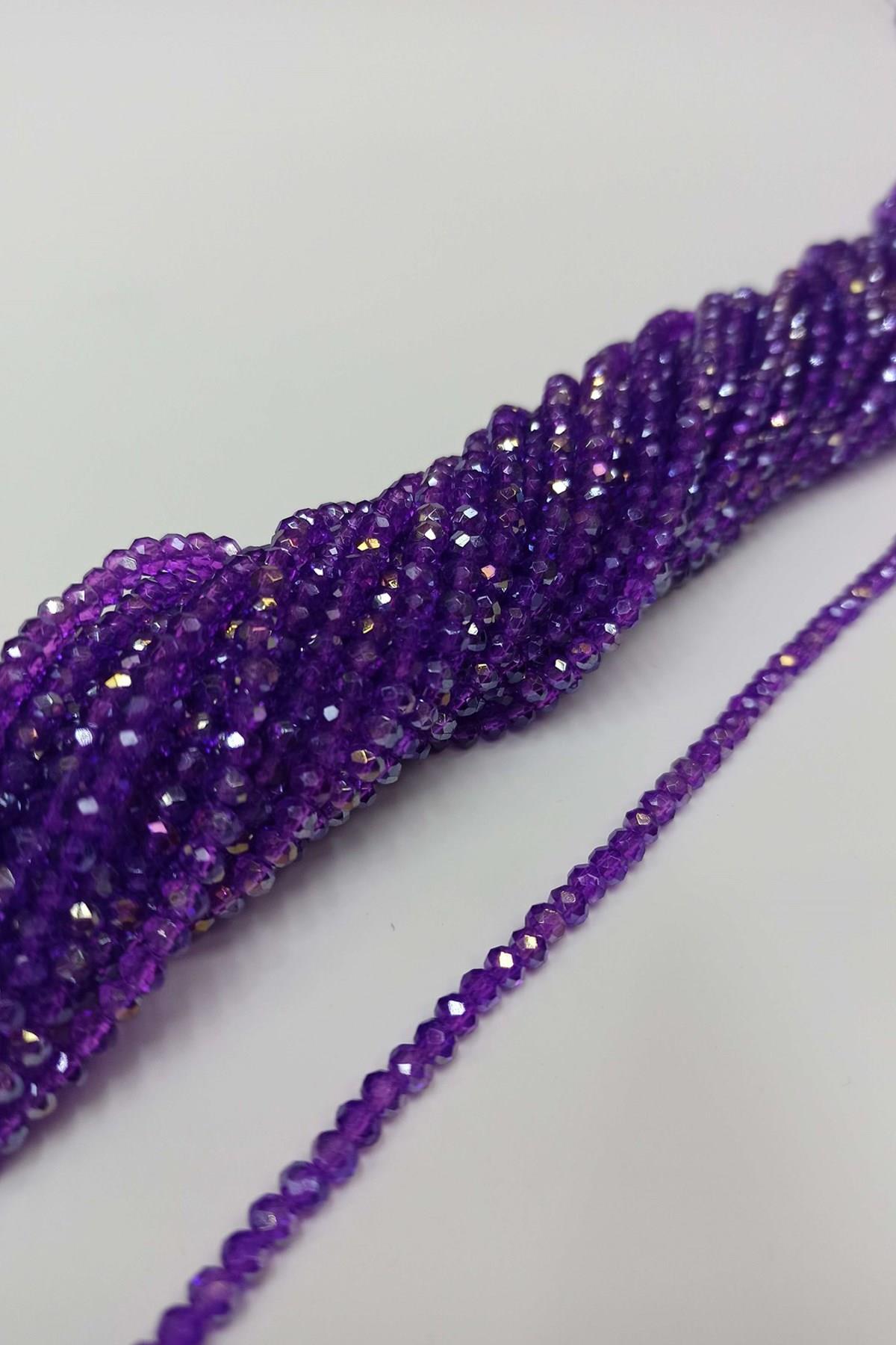 Toptan Mor Kristal Boncuk 4 mm