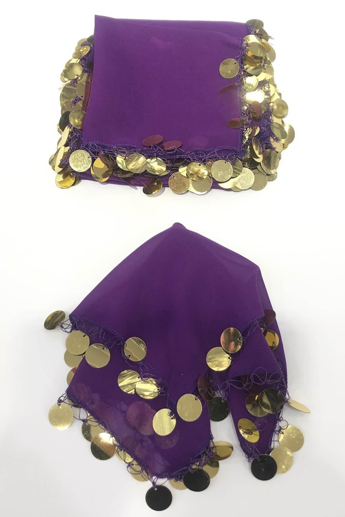 Wholesale Purple Luxe Sequined Halay Handkerchief