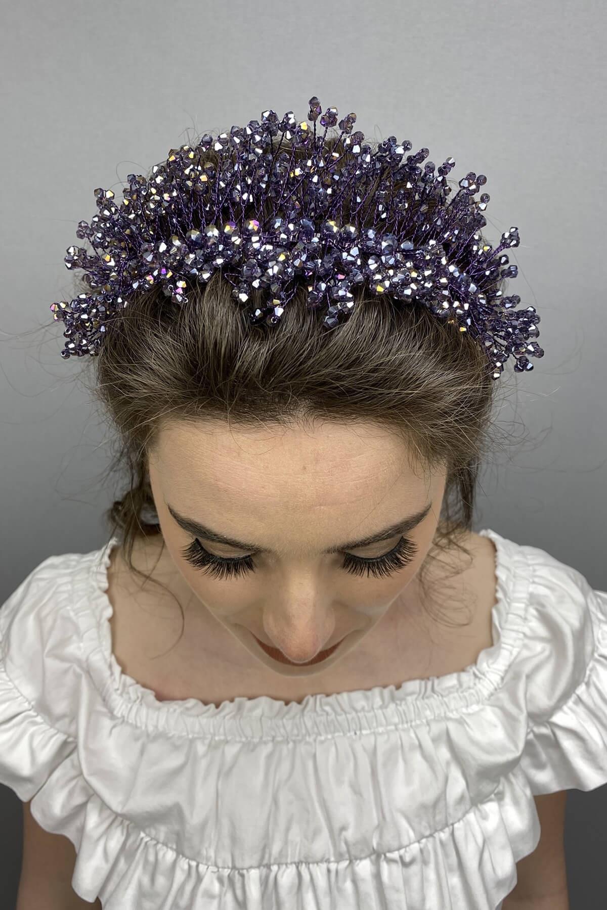 Wholesale Plum Sirius Crystal Stone Henna and Bridal Crown