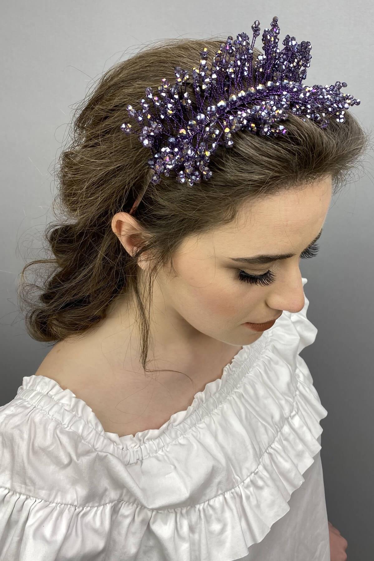 Wholesale Plum Sirius Crystal Stone Henna and Bridal Crown