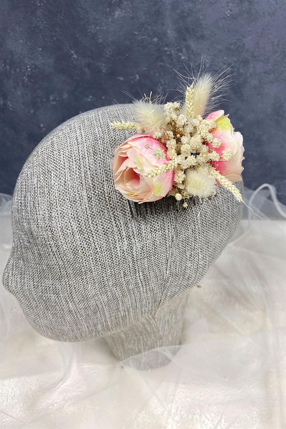 Wholesale Cotton Herb Cipso and Artificial Flower Comb Hair Clip Accessory