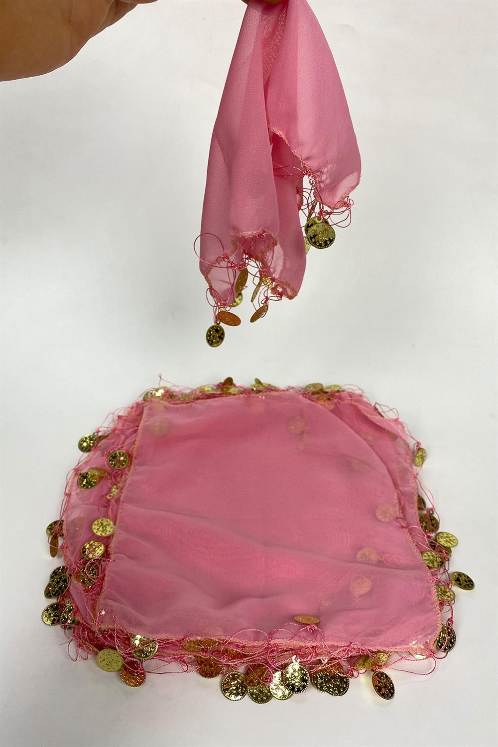 Toptan Para Pul İşlemeli Şifon Lüx Halay Mendili 5 Adet