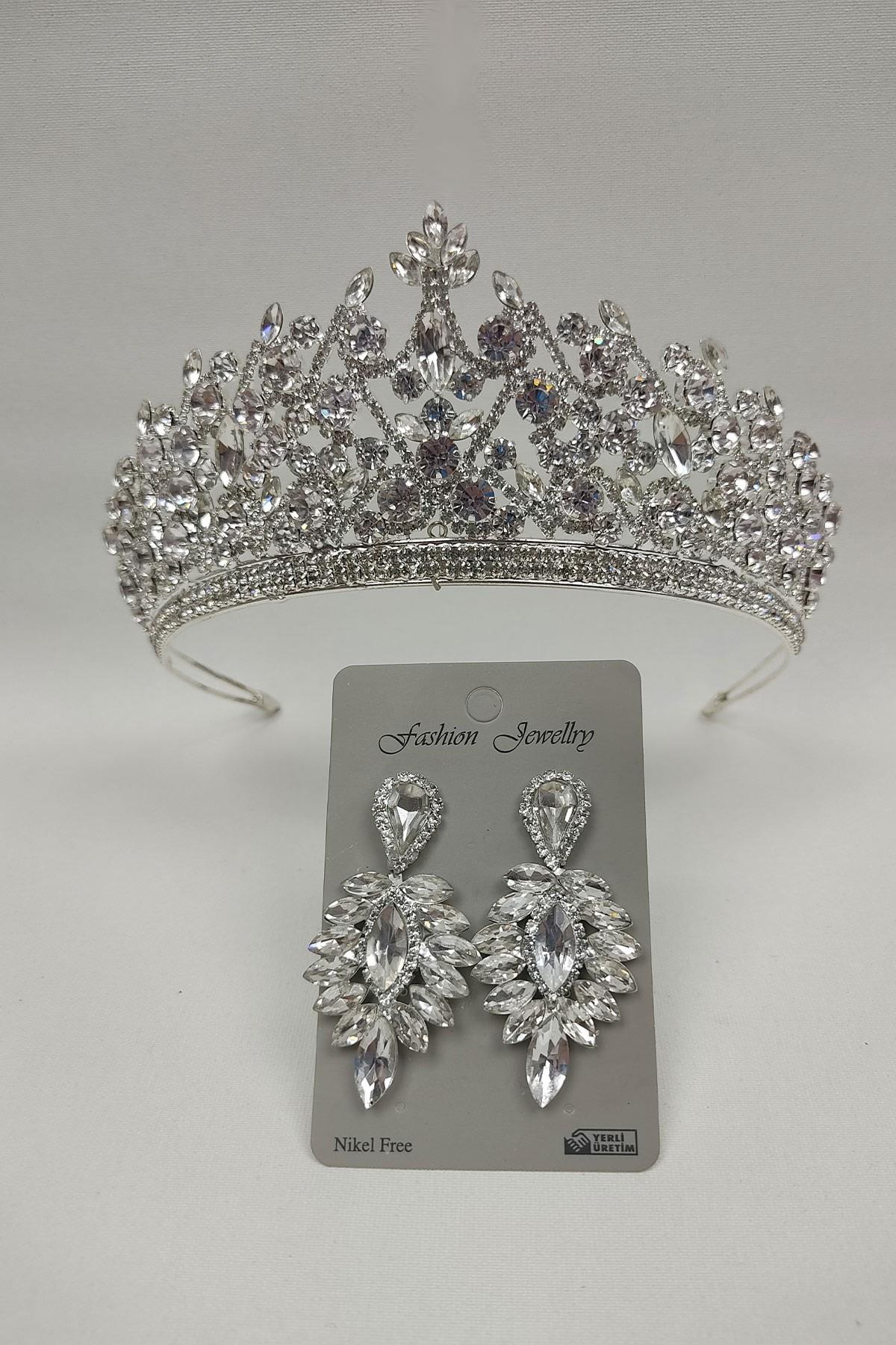 Wholesale Pegasi Model Bridal Crown and Drop Stone Earrings
