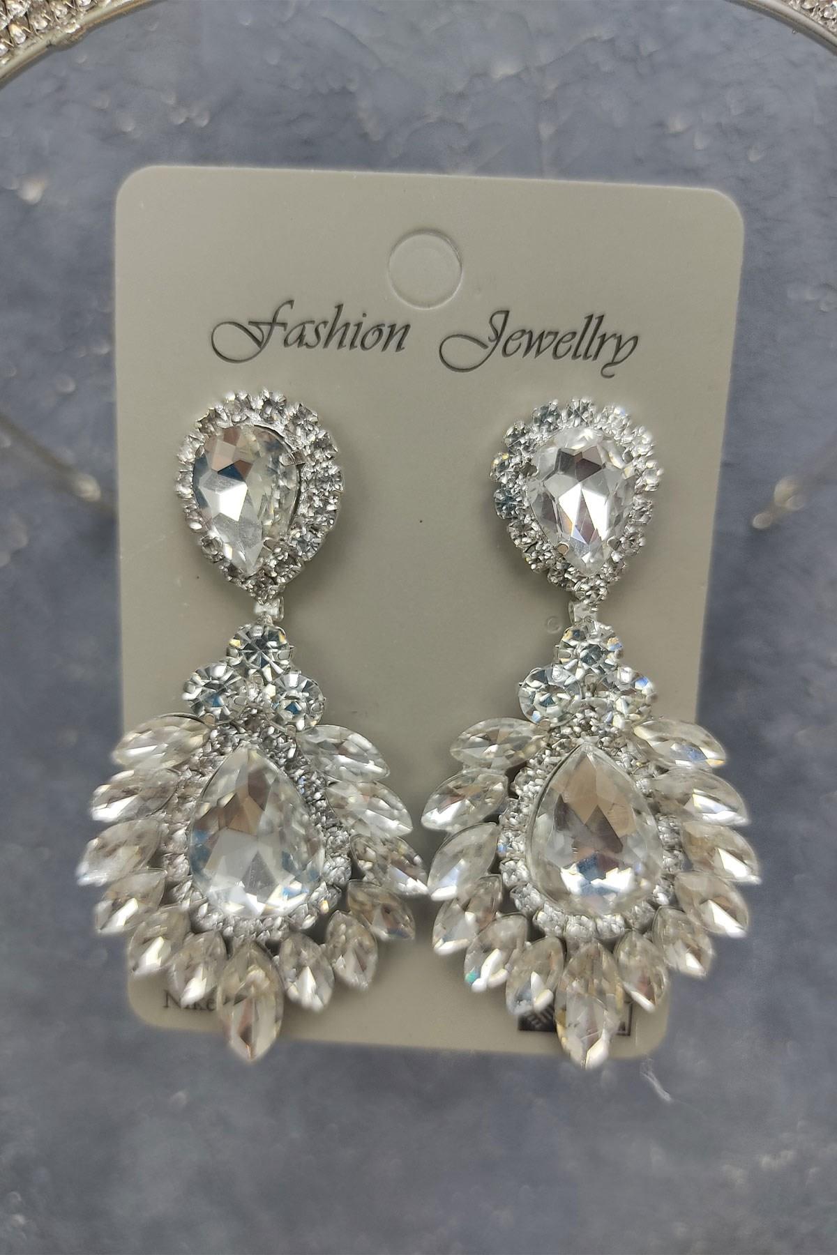 Wholesale Pegasi Model Bridal Crown and Drop Shuttle Stone Earrings