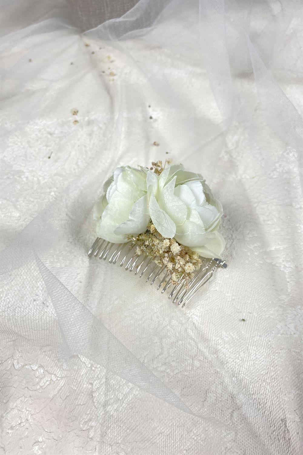 Wholesale Feather and Cipso Flower Comb Hair Accessory