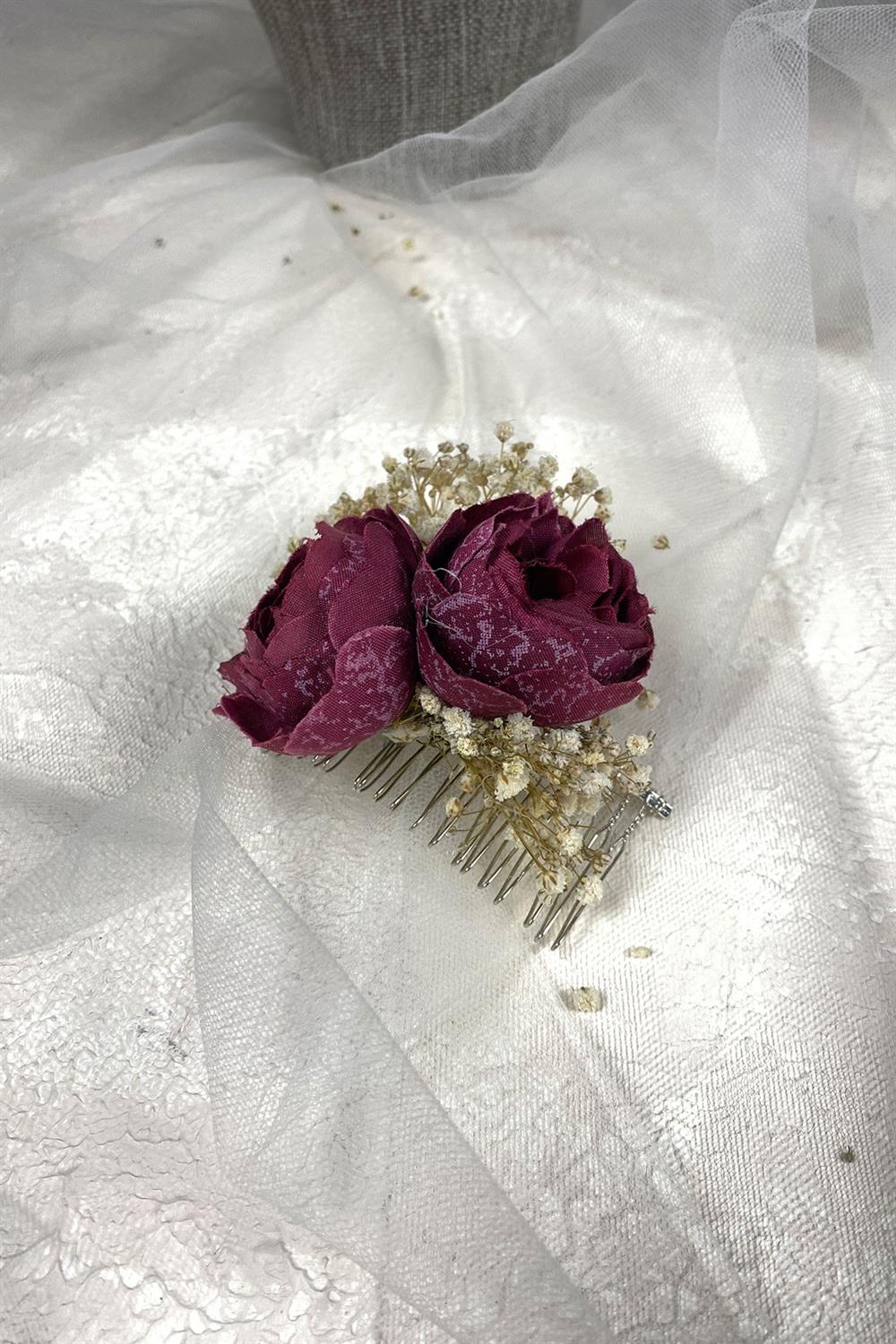 Wholesale Feather and Cipso Flower Comb Hair Accessory