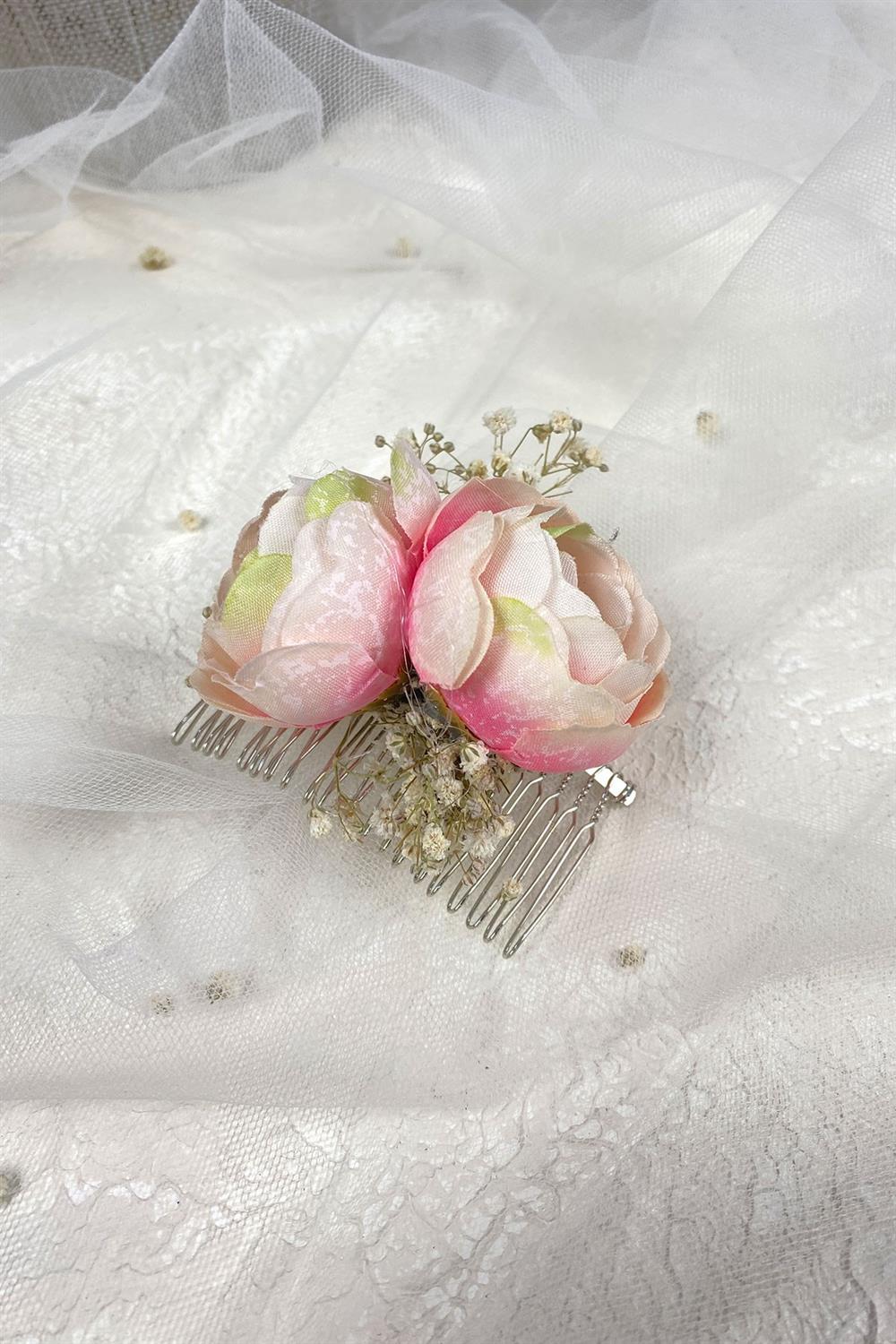 Wholesale Feather and Cipso Flower Comb Hair Accessory