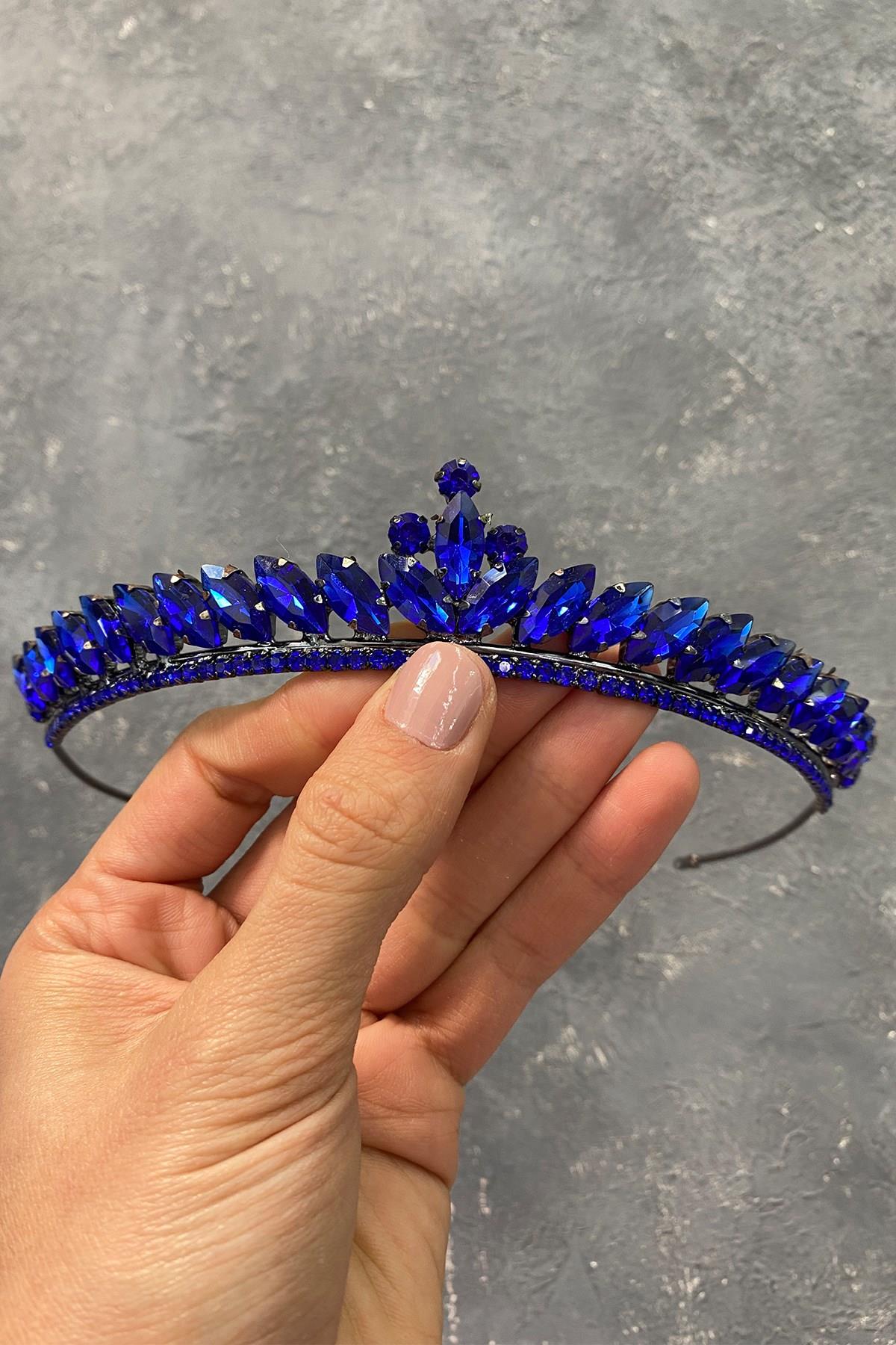 Wholesale Saks Blue Ece Model Thin Bridal Henna Crown