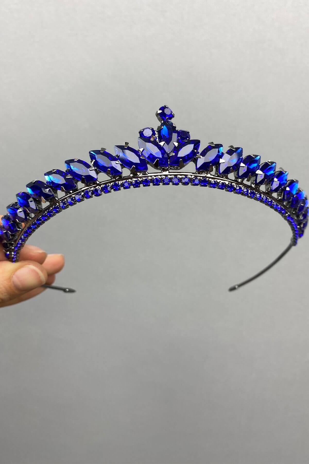 Wholesale Saks Blue Ece Model Thin Bridal Henna Crown