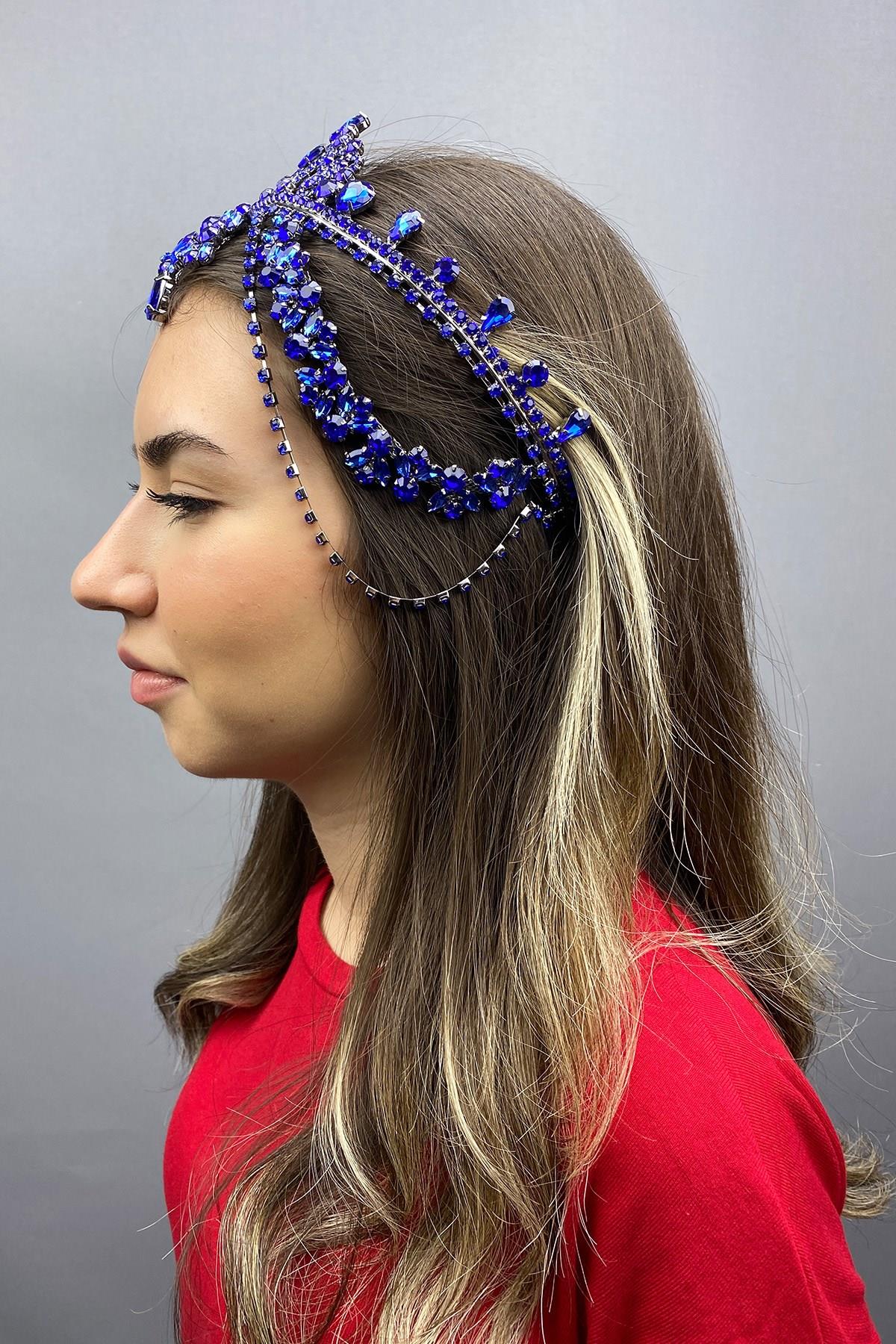 Wholesale Saks Blue Hürrem Bridal Henna Crown