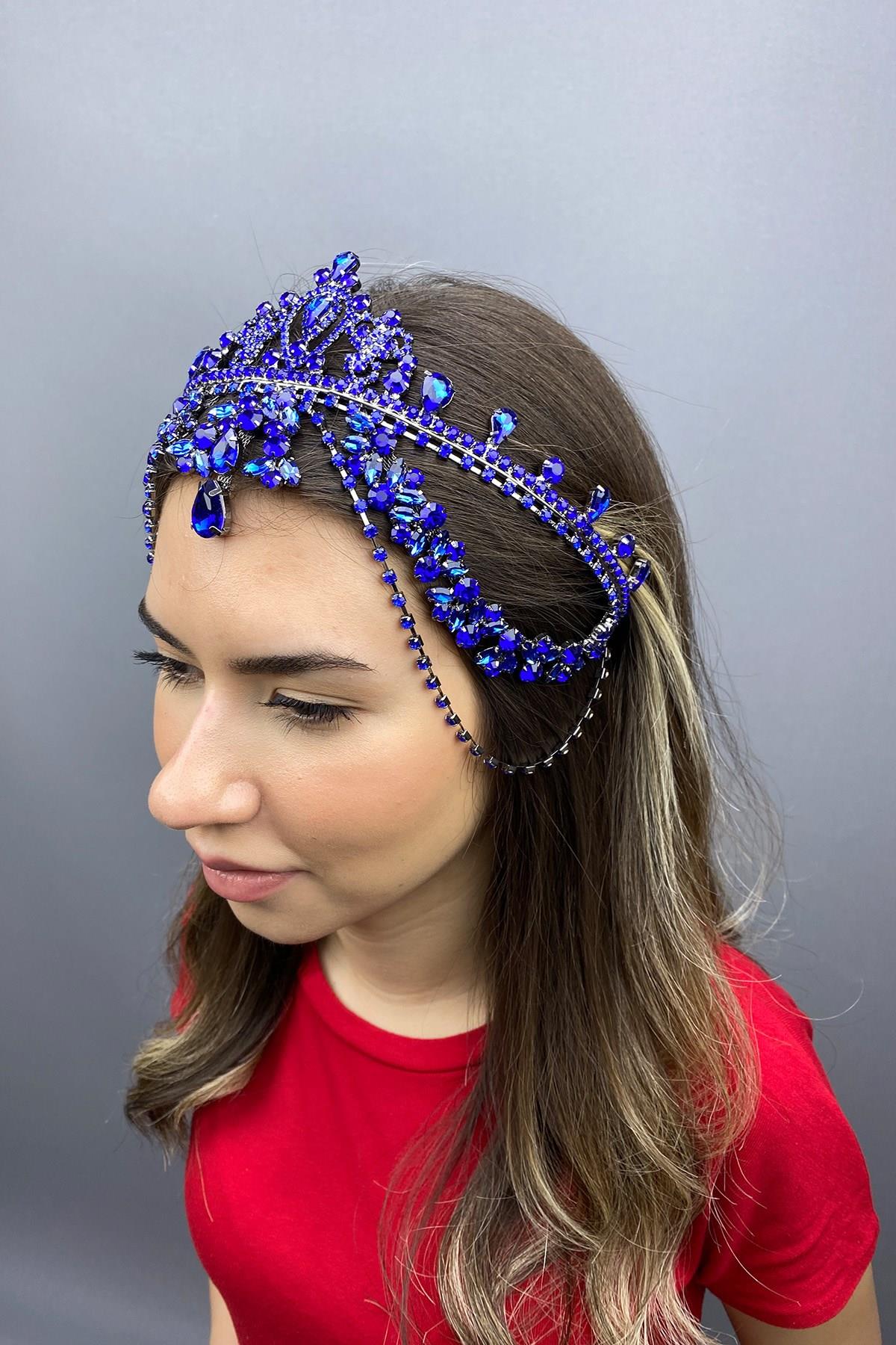 Wholesale Saks Blue Hürrem Bridal Henna Crown