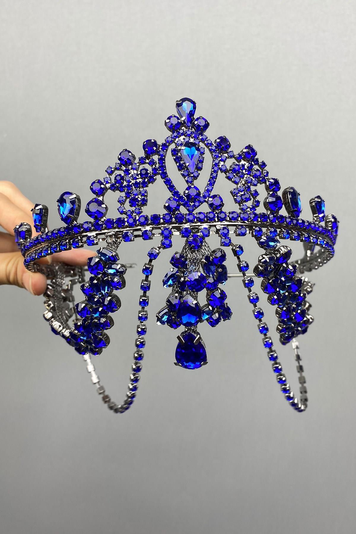 Wholesale Saks Blue Hürrem Bridal Henna Crown