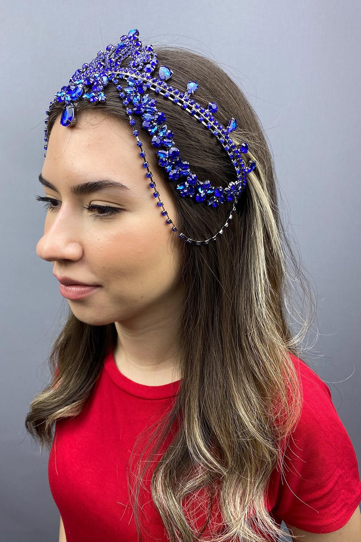 Wholesale Saks Blue Hürrem Bridal Henna Crown