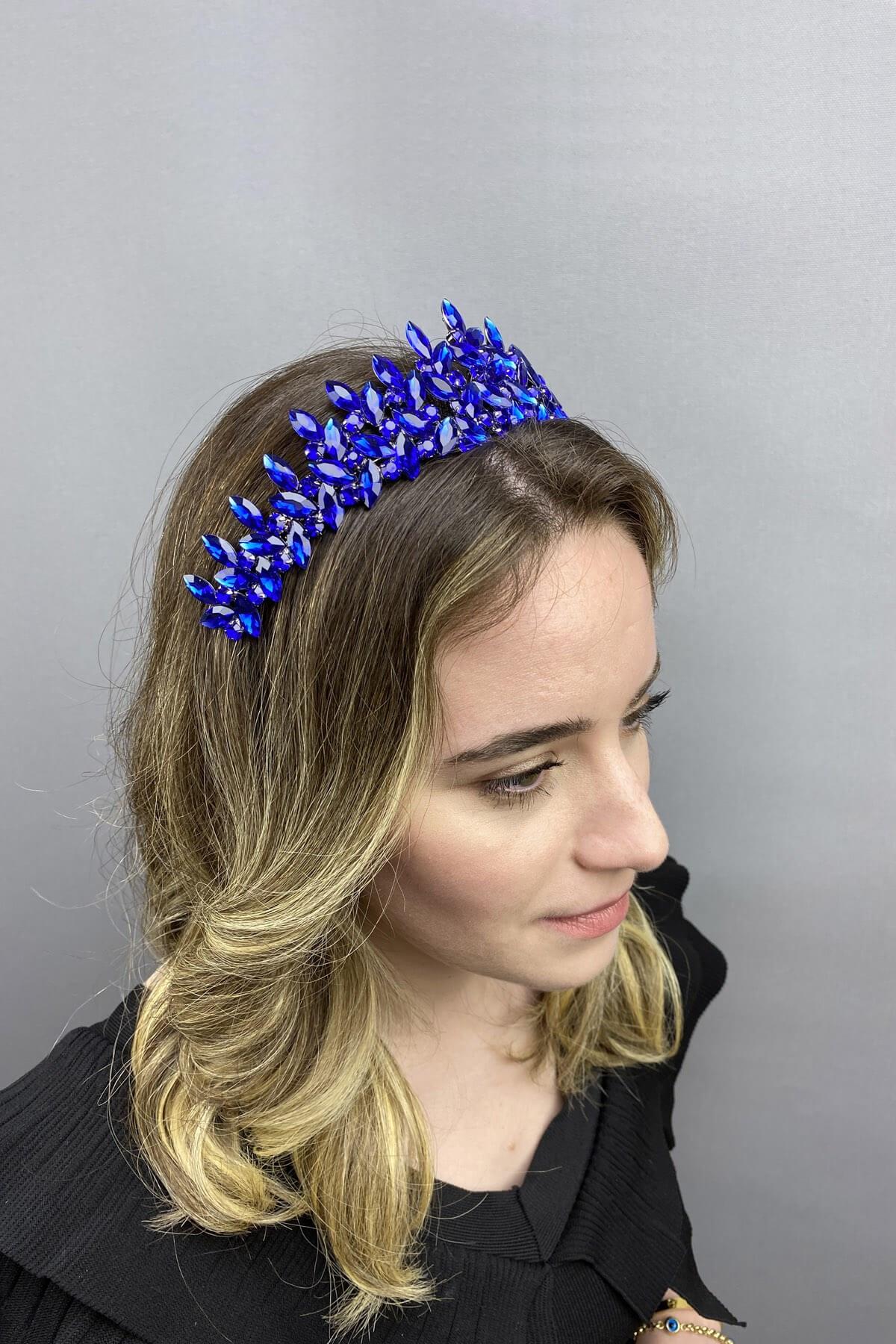 Wholesale Saks Blue Subra Model Bridal Henna Crown
