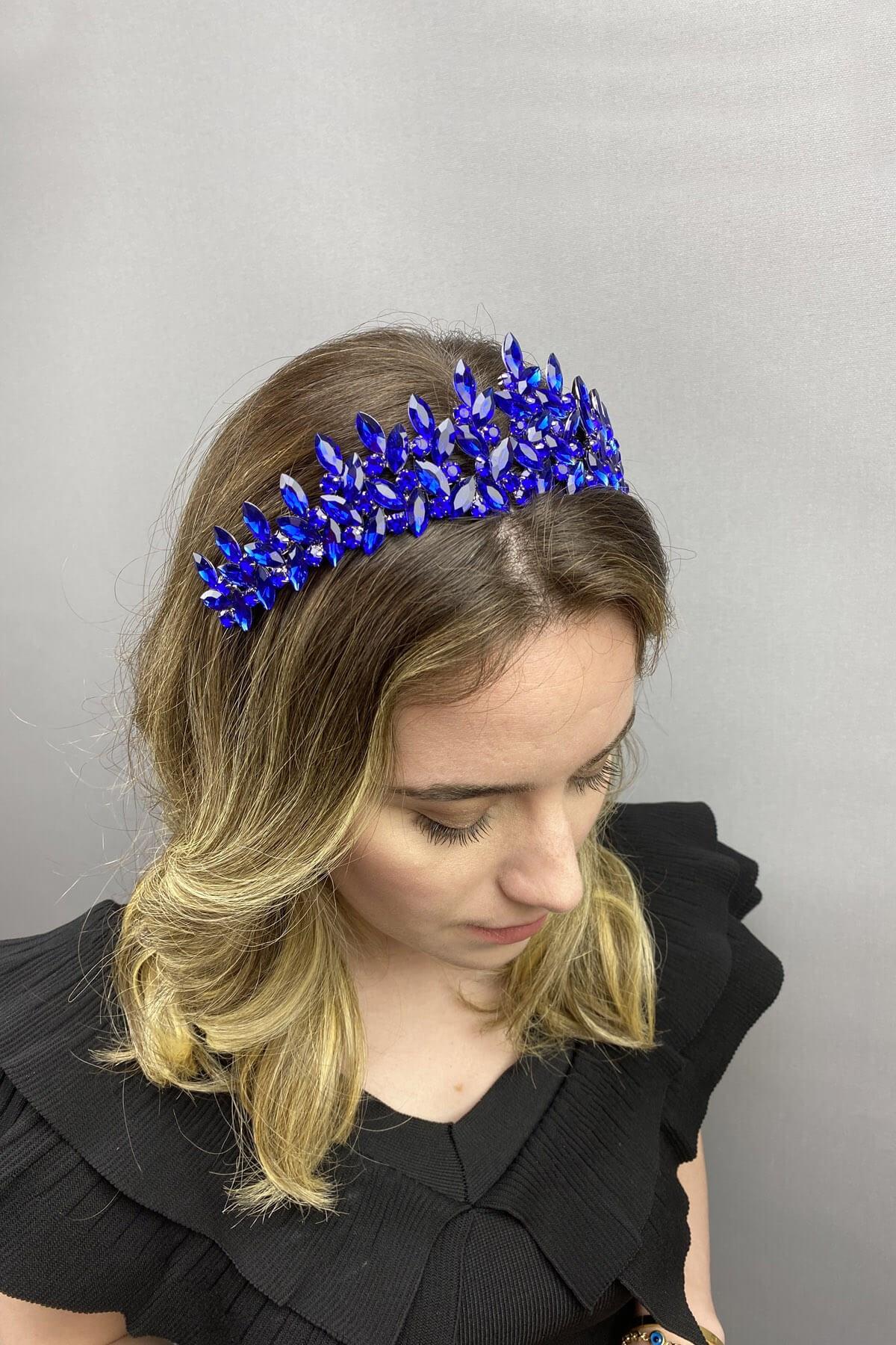 Wholesale Saks Blue Subra Model Bridal Henna Crown