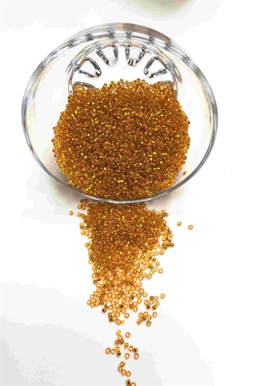 Wholesale Transparent Orange Sand Beads 2 mm 50 gr