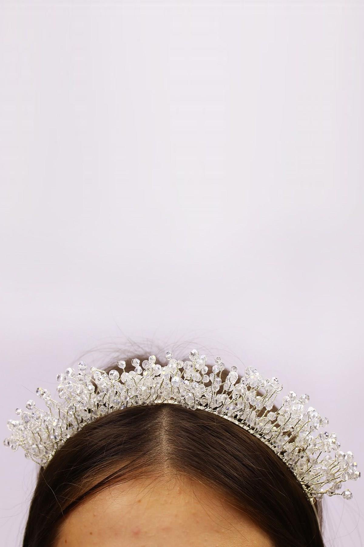 Wholesale Transparent Crystal Beaded Hedgehog Model Bridal Crown