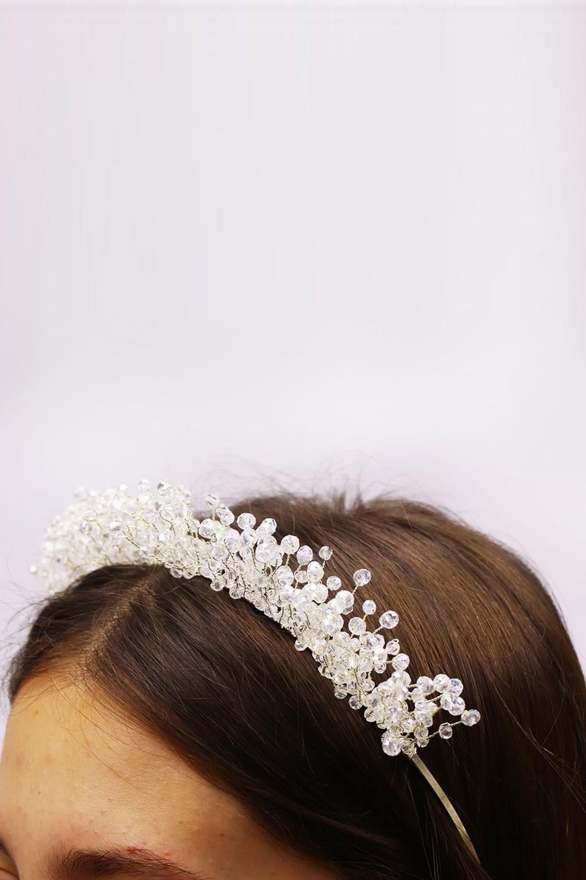 Wholesale Transparent Crystal Beaded Hedgehog Model Bridal Crown