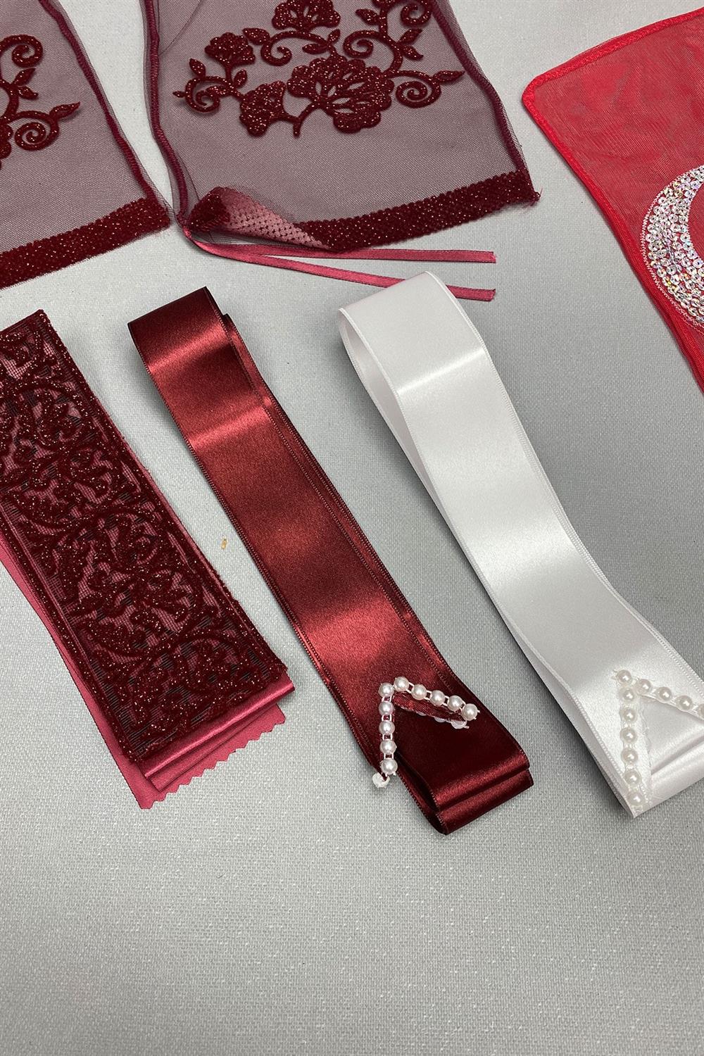 Wholesale Glitter Bridal Face Veil and Crescent Star Groom Veil Jewelry Ribbon