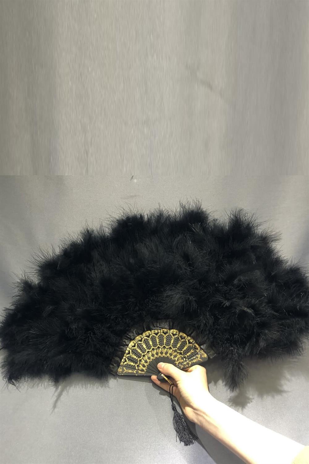Wholesale Black Feathered Bridal Fan