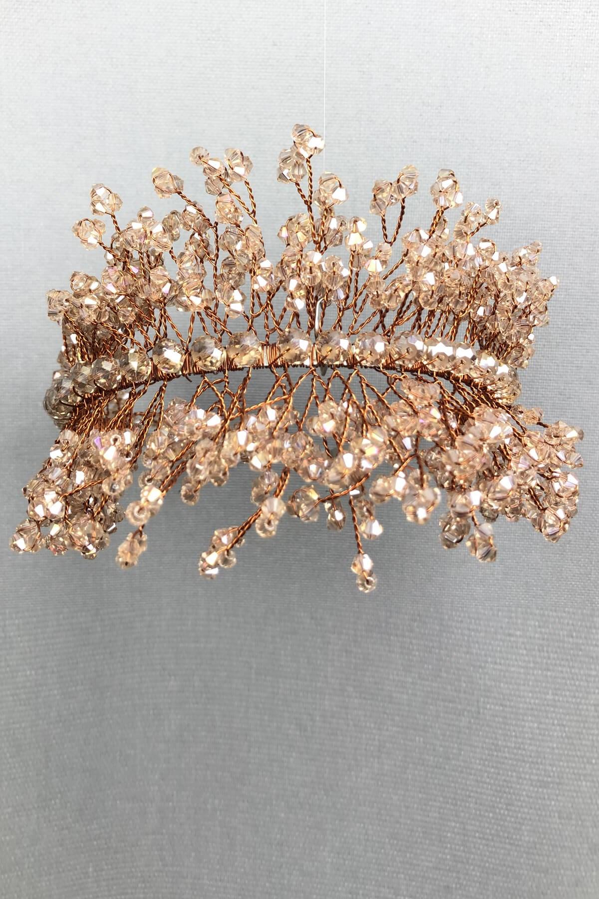 Wholesale Soft Orange Sirius Crystal Stone Henna and Bridal Crown