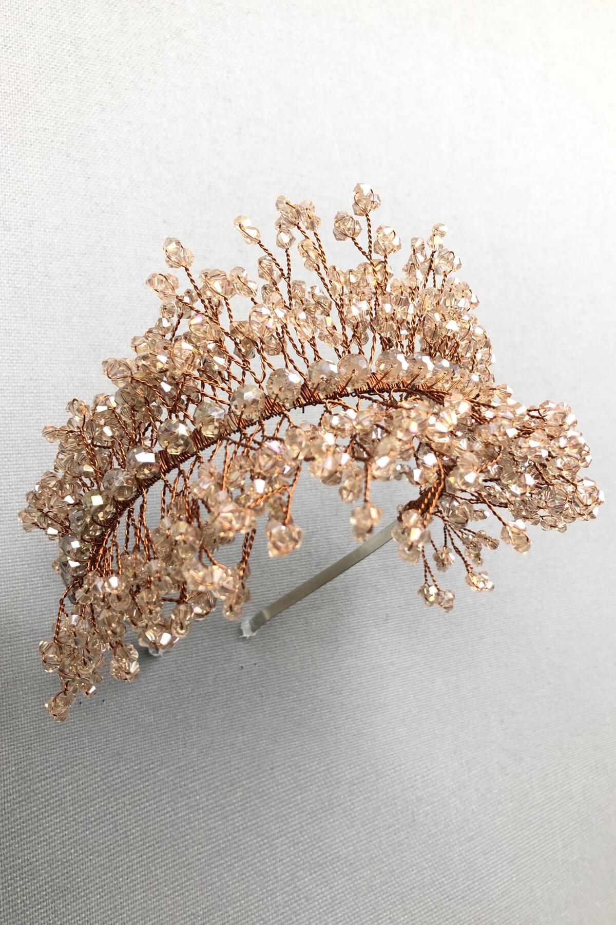 Wholesale Soft Orange Sirius Crystal Stone Henna and Bridal Crown