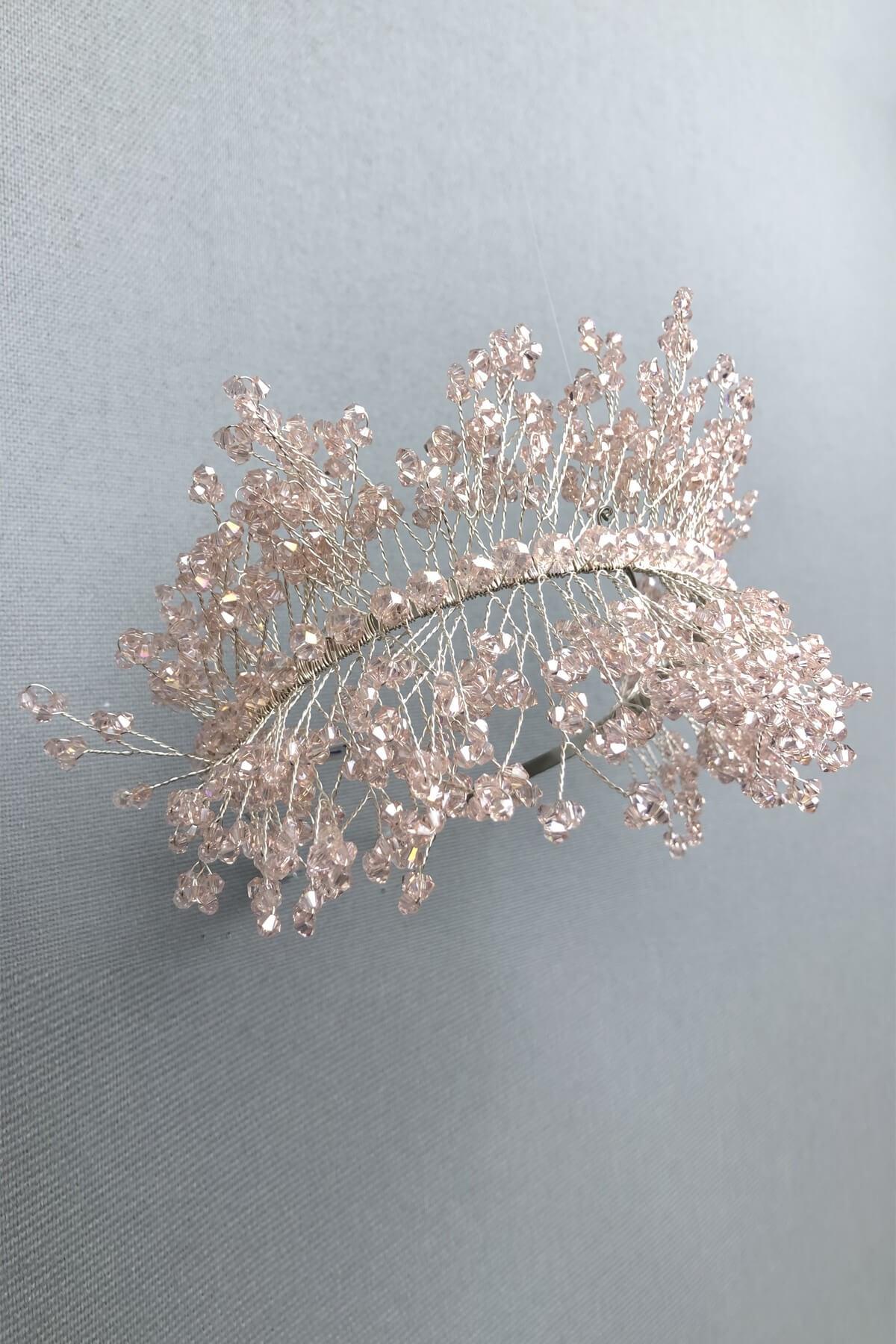 Wholesale Salmon Color Sirius Crystal Stone Henna and Bridal Crown