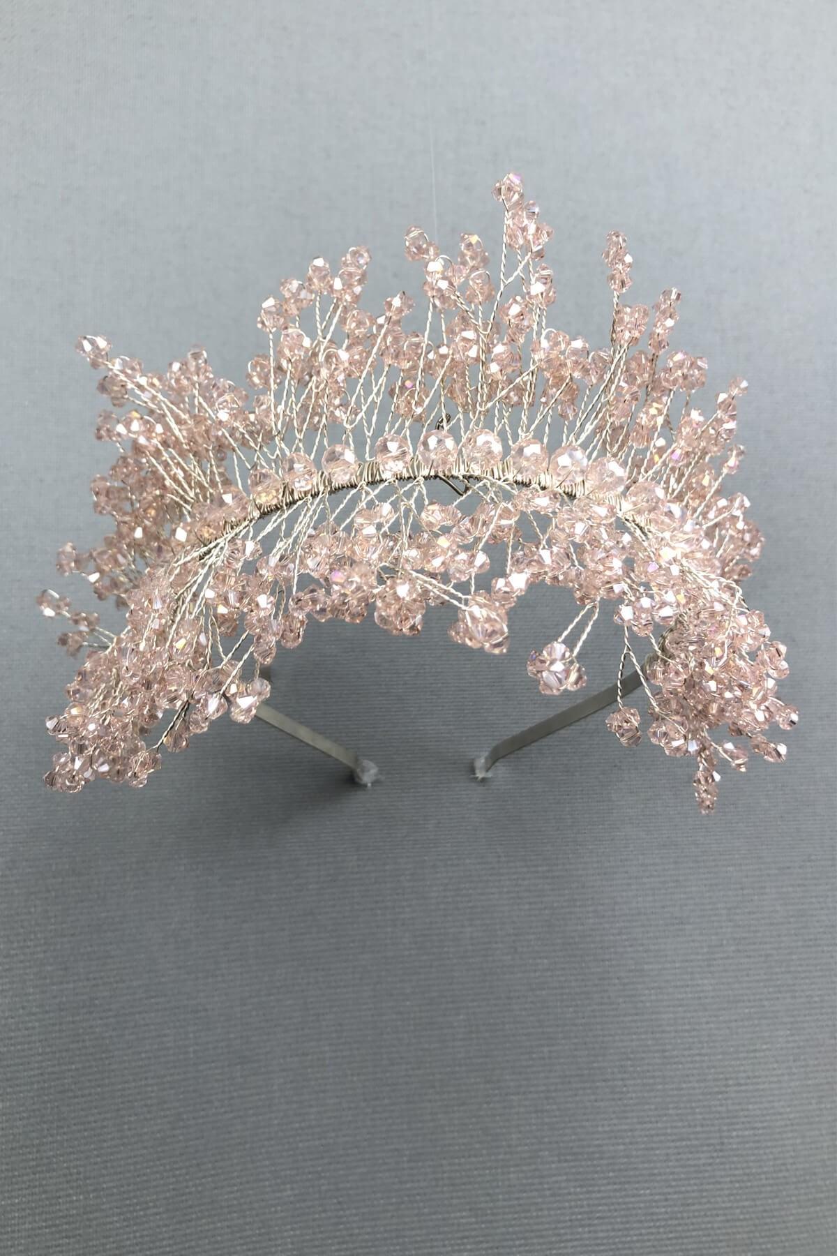 Wholesale Salmon Color Sirius Crystal Stone Henna and Bridal Crown