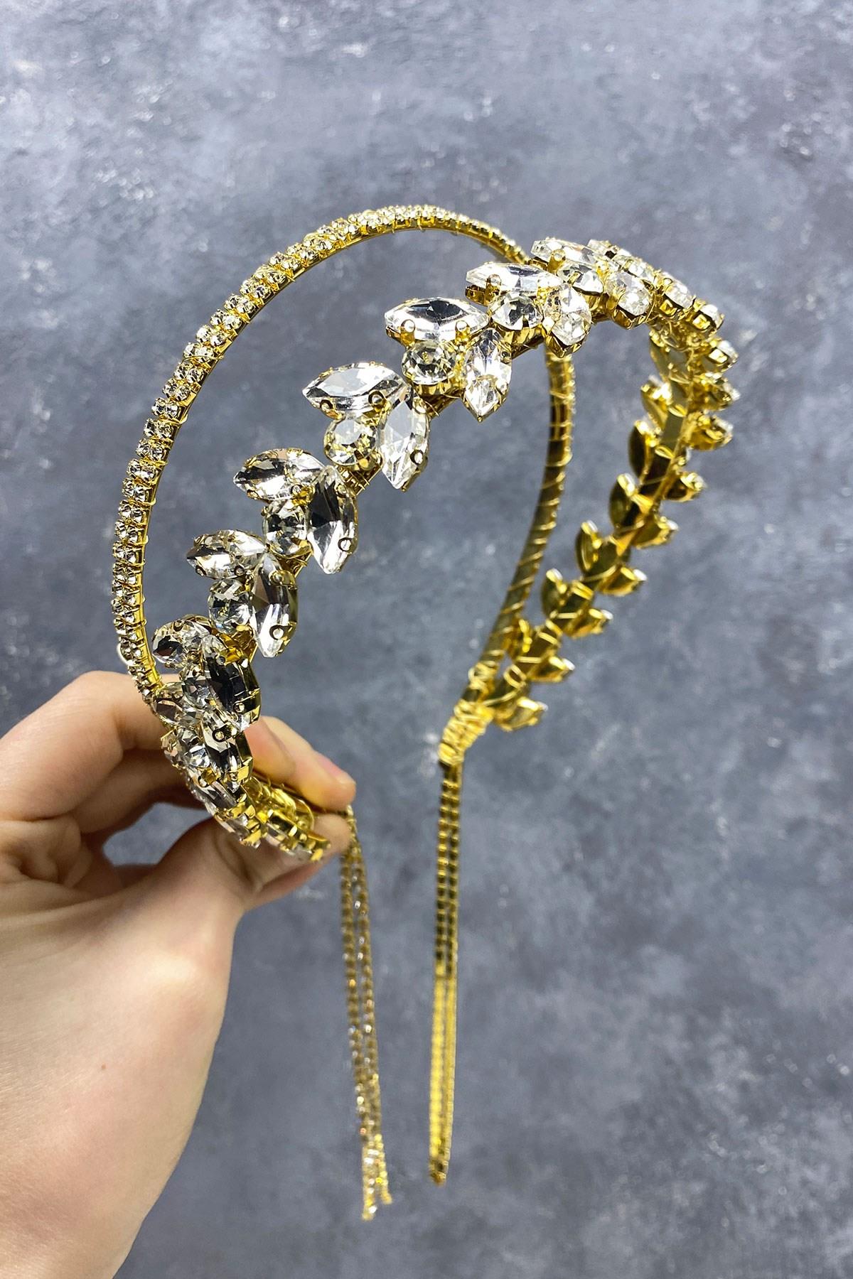 Wholesale Design Double Row Dangling Bridal Crown Hair Accessory