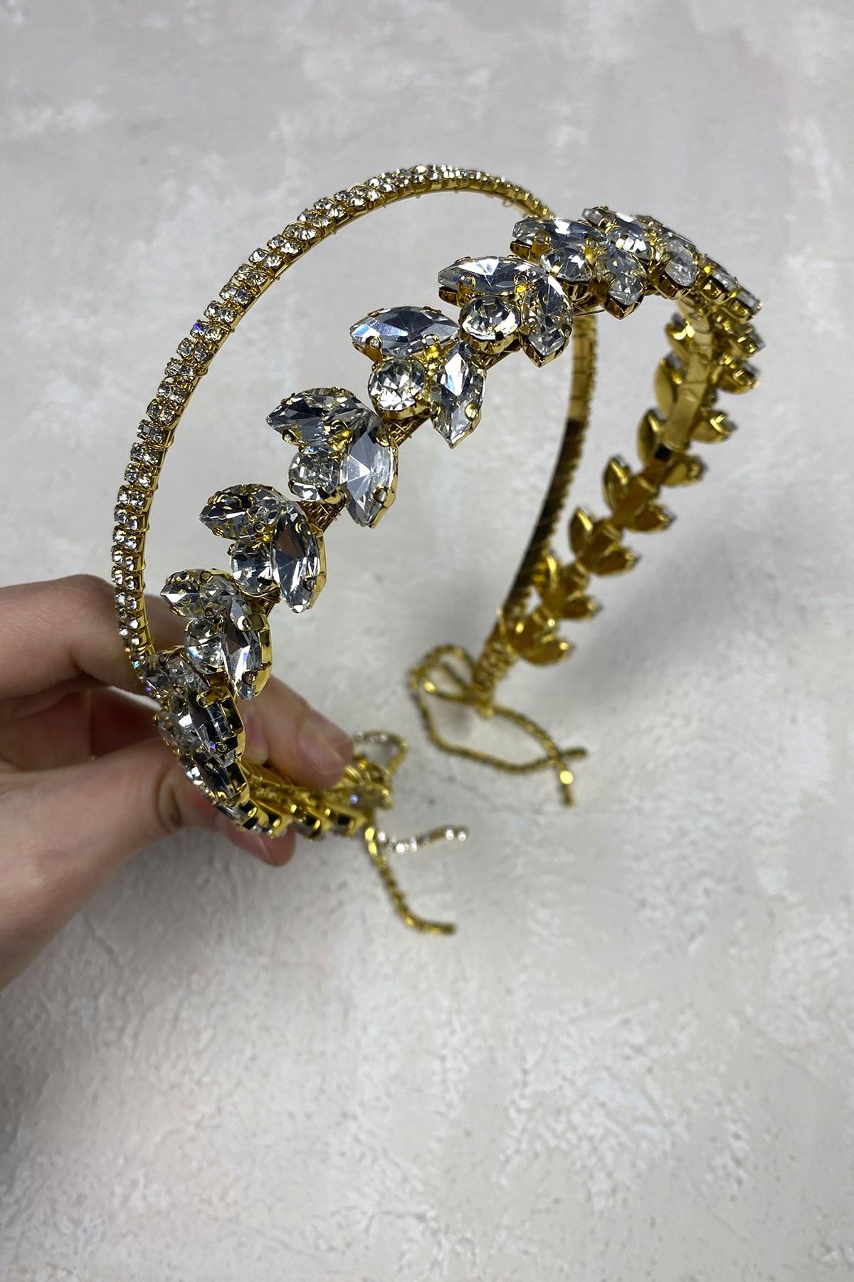 Wholesale Design Double Row Dangling Bridal Crown Hair Accessory