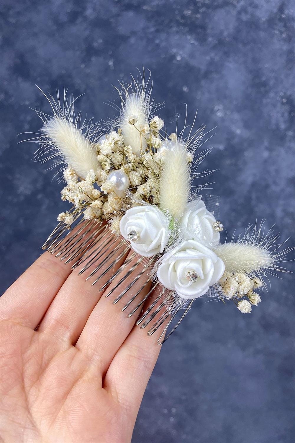 Wholesale Design Stoned Flower Comb Hair Clip
