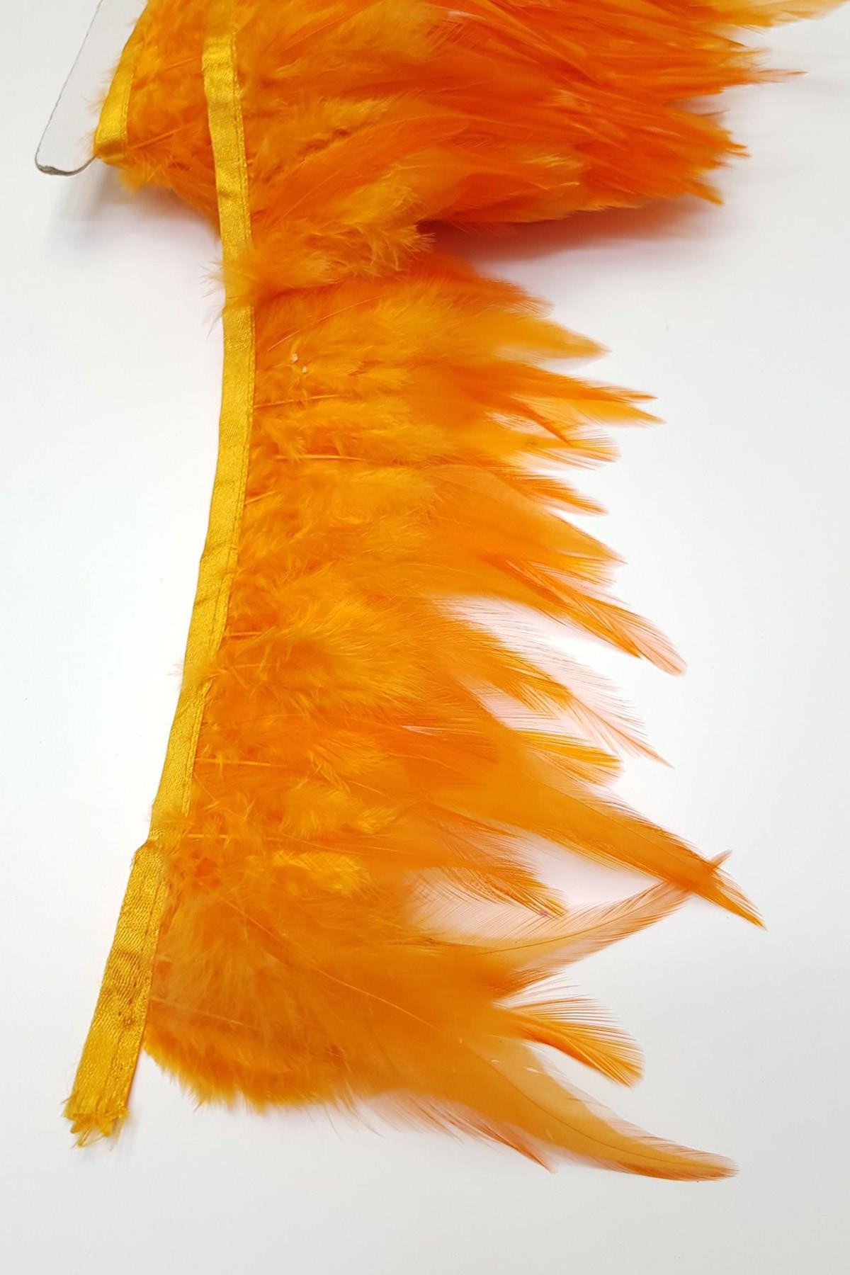 Wholesale Orange Rooster Feather 1 meter