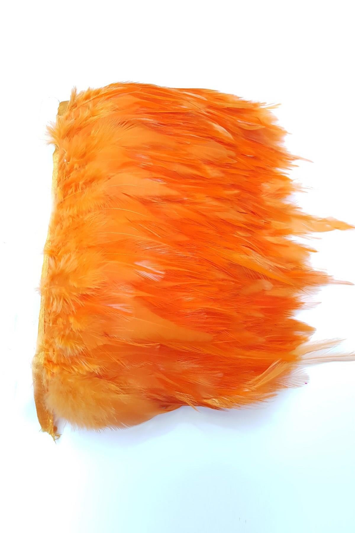 Wholesale Orange Rooster Feather 1 meter