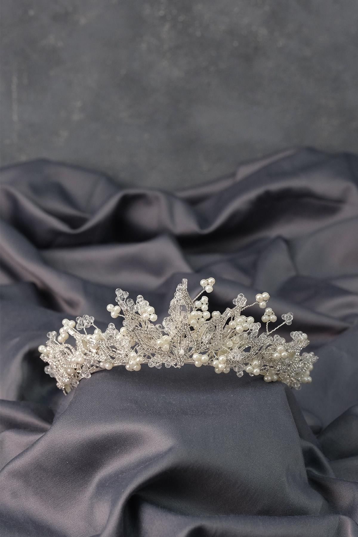 Wholesale Venus Pearl and Zircon Stone Bridal Crown