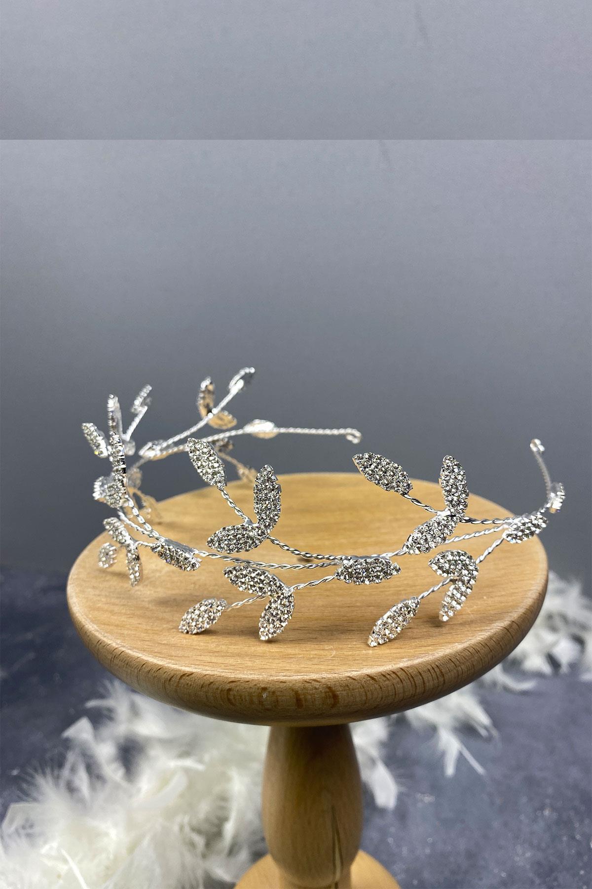 Wholesale Yena Design Bridal Crown Hair Accessory with Leaf Branches