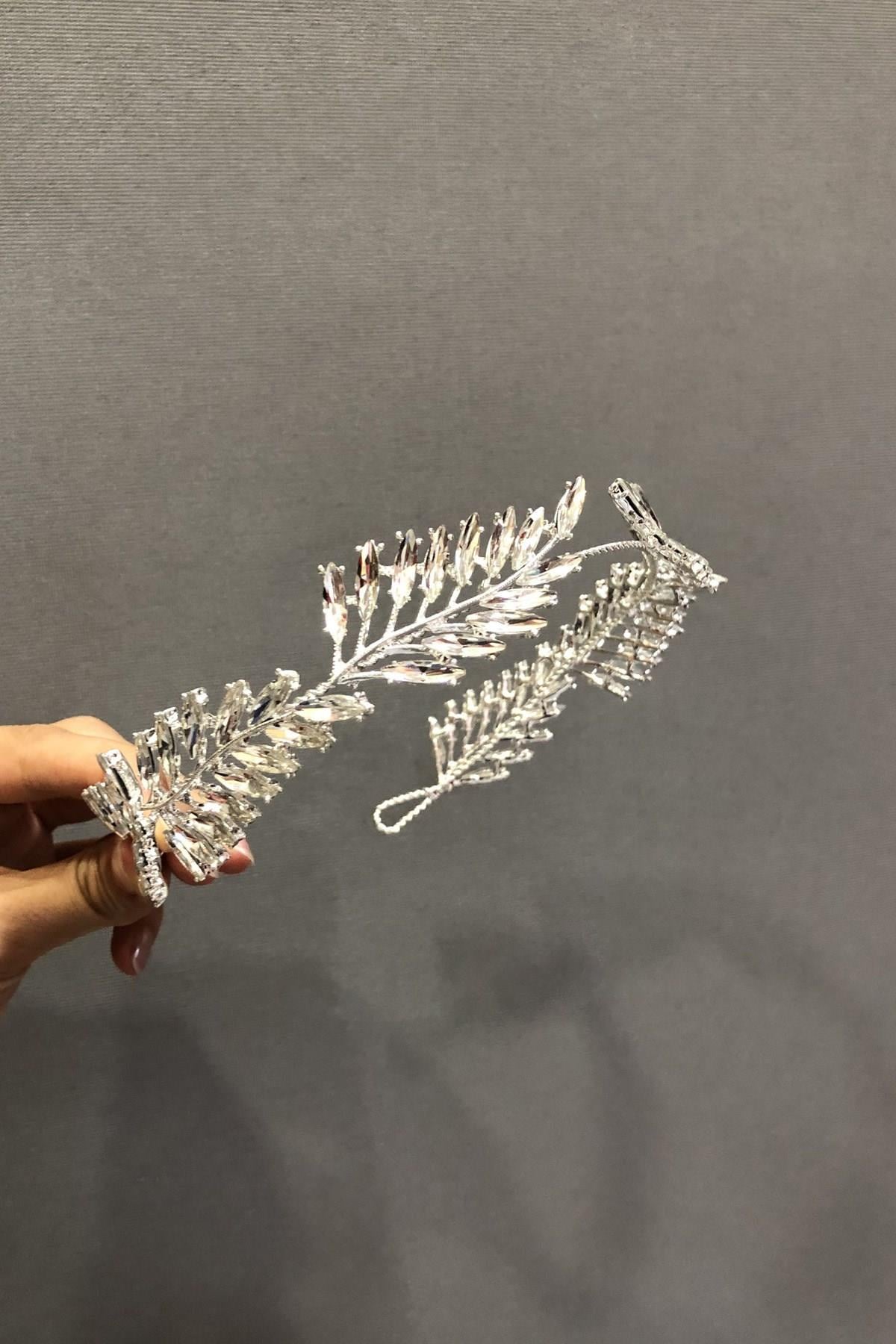 Wholesale Leaf Patterned Crystal Stone Bridal Crown