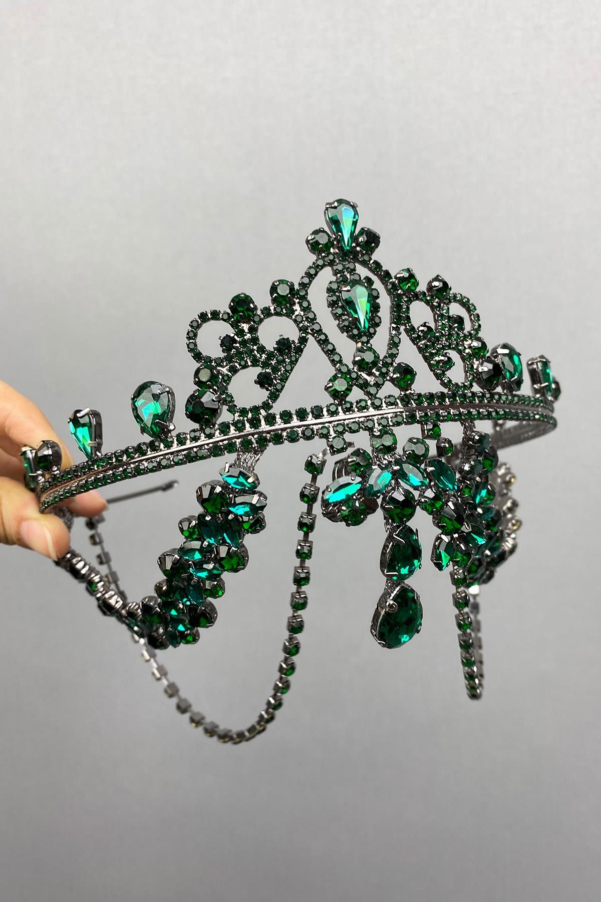 Wholesale Green Hürrem Bridal Henna Crown