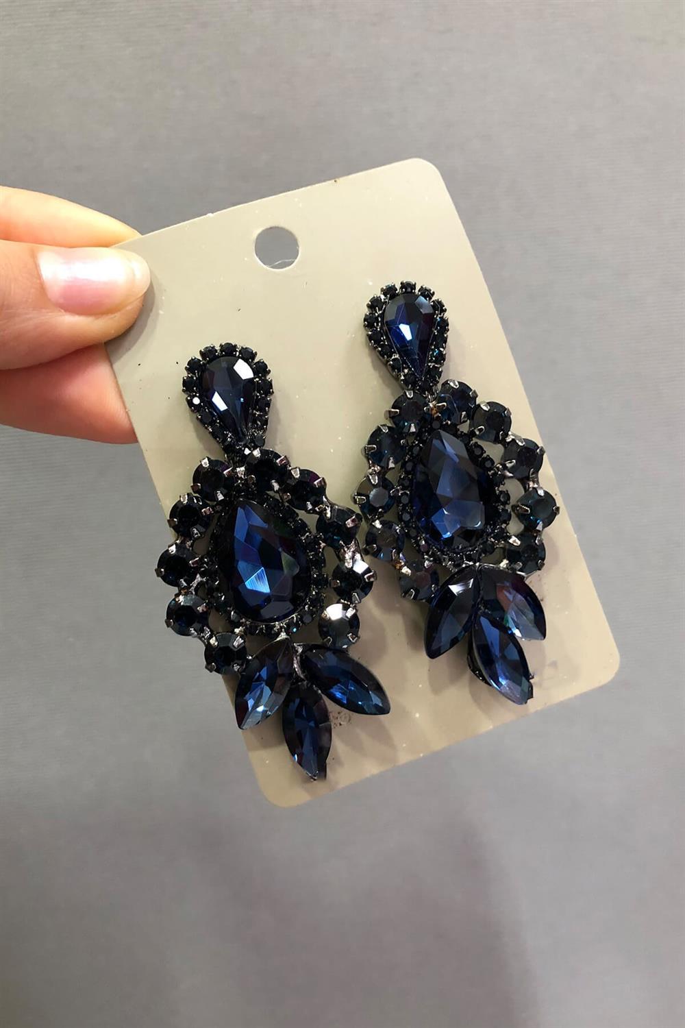 Wholesale Green Crystal Stone 3 Stone Oval Earrings