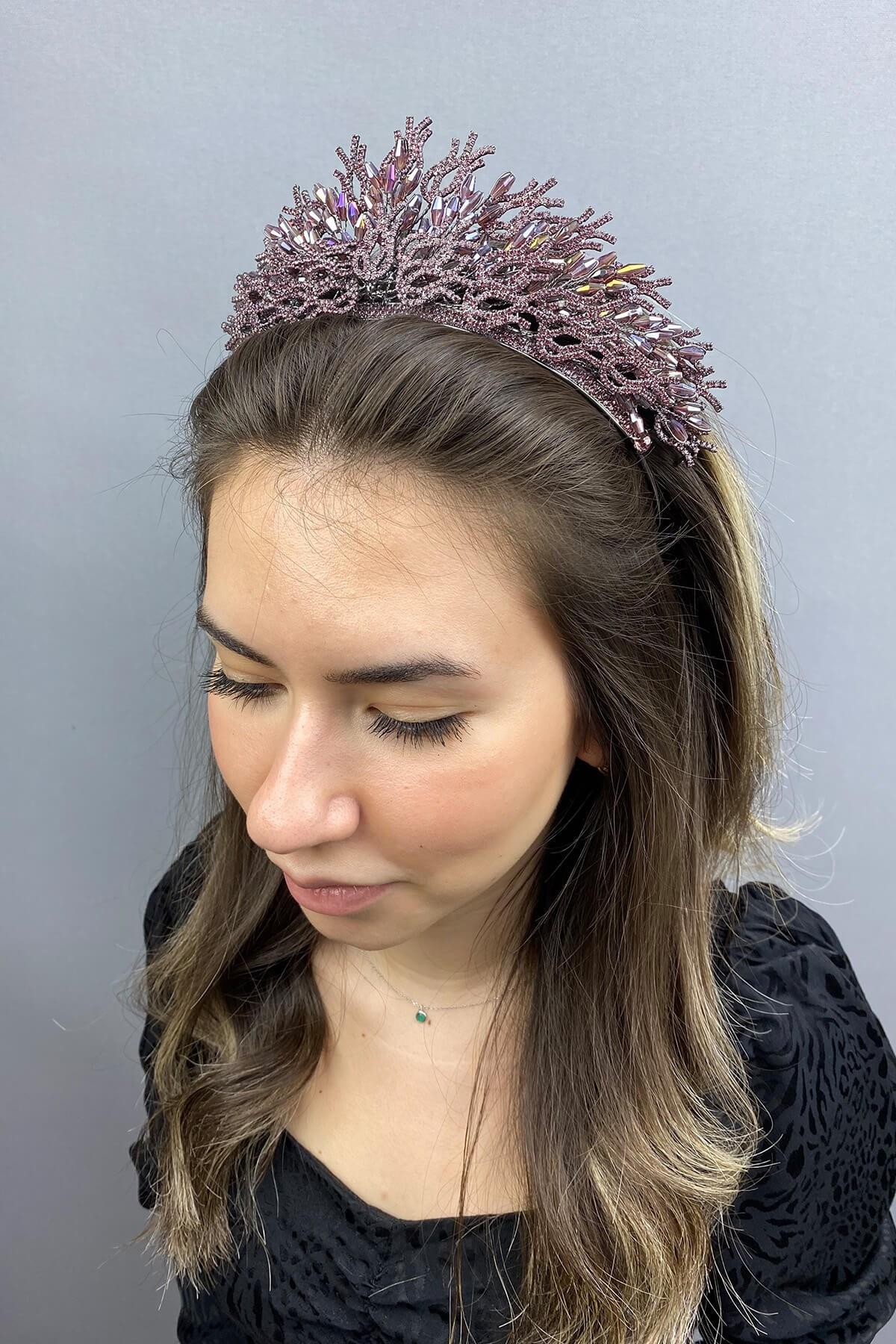 Wholesale Zehra Model Lilac Bridal Crown