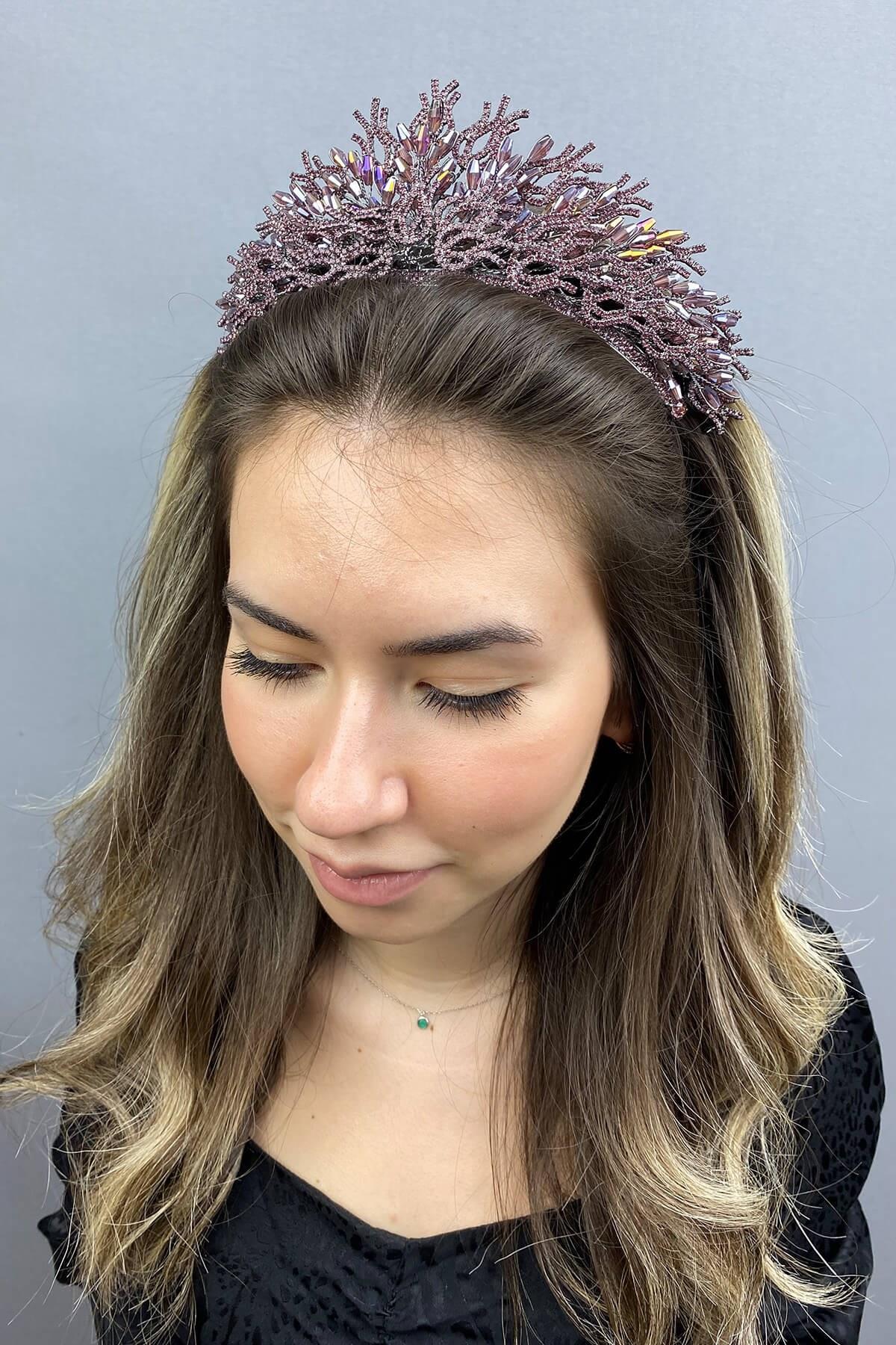 Wholesale Zehra Model Lilac Bridal Crown