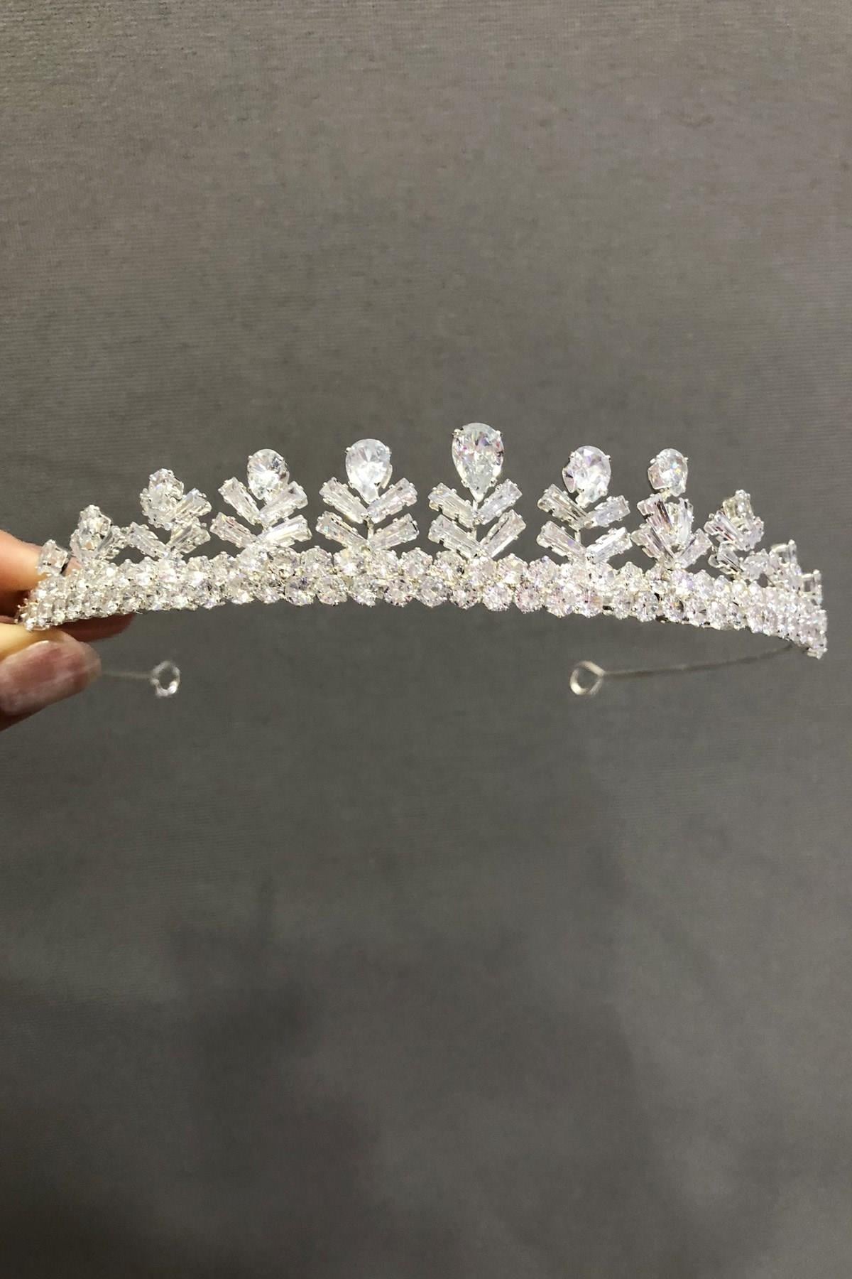 Wholesale Zircon Baguette Crystal Stone Bridal Crown