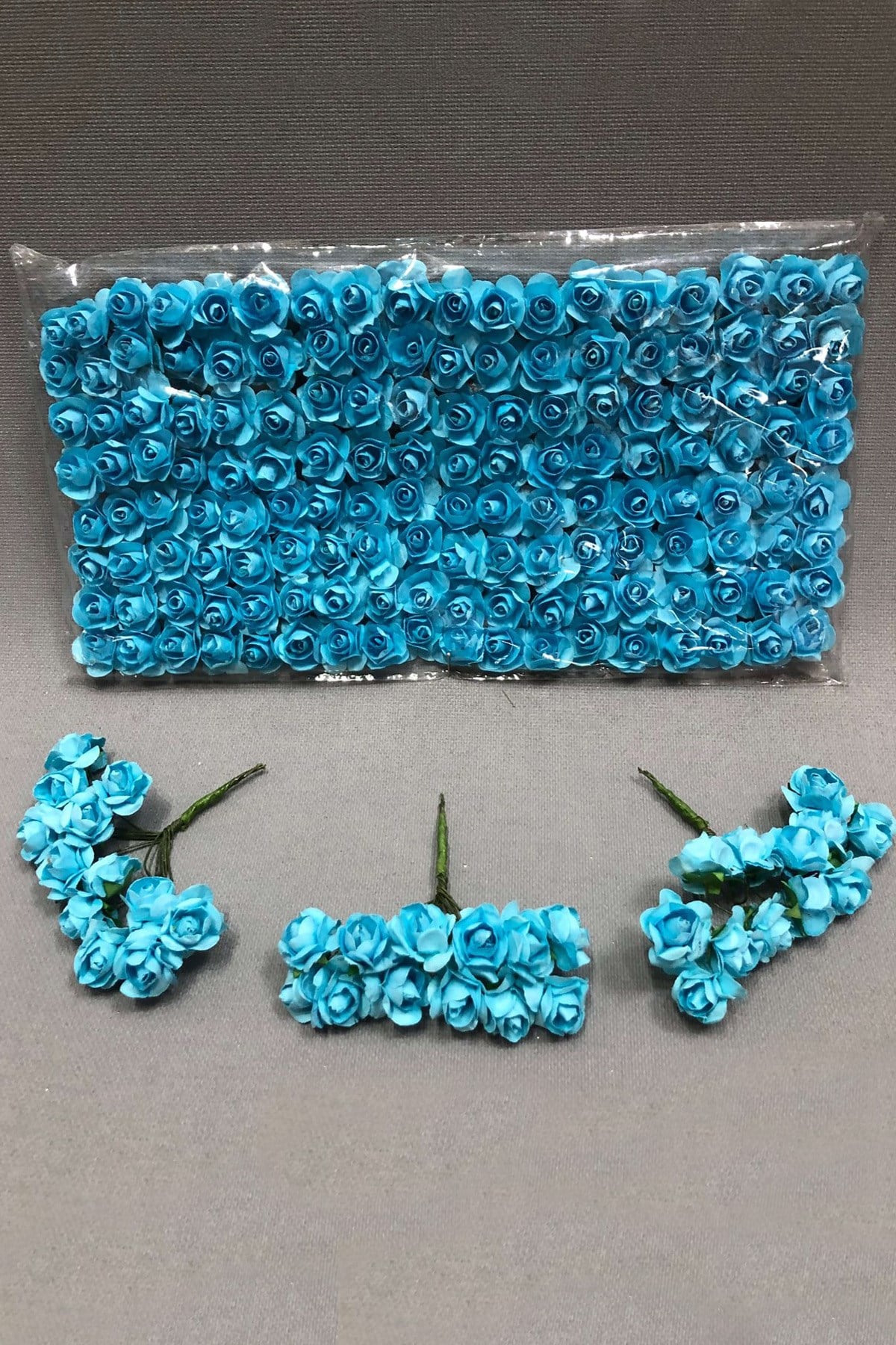 Turquoise Paper Rose Flower 1 pack 144 pcs