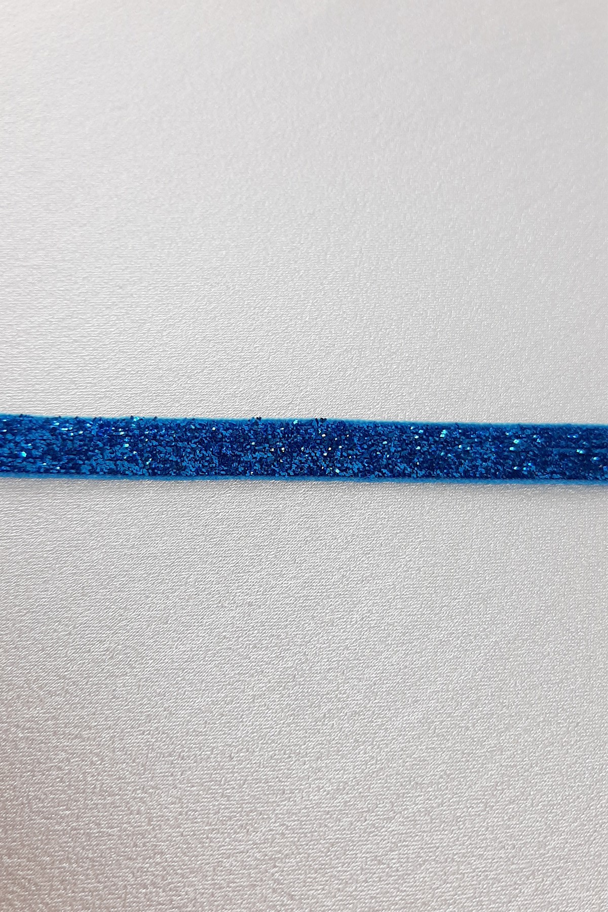 Turkuaz Simli Kadife Kurdele 1 cm