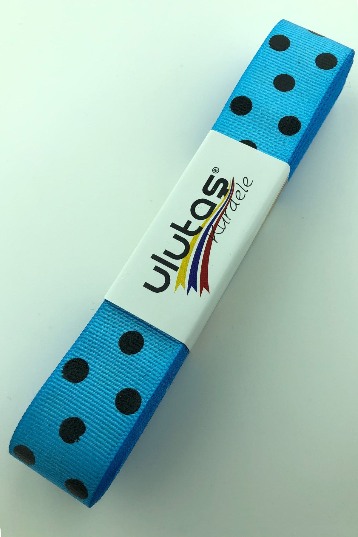 Turquoise Black Polka Dot Grosgrain Ribbon 2.5 cm