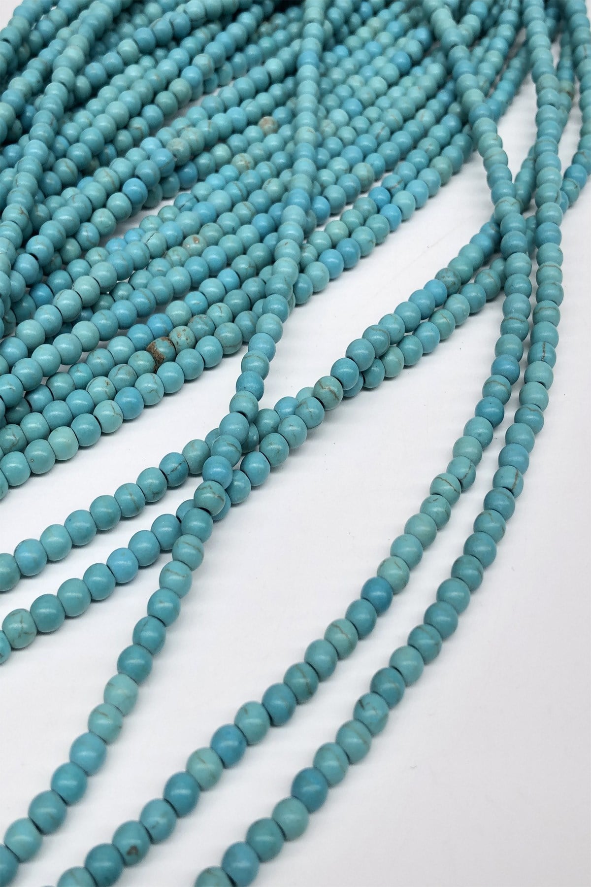Turquoise Round Glass Beads 4 mm