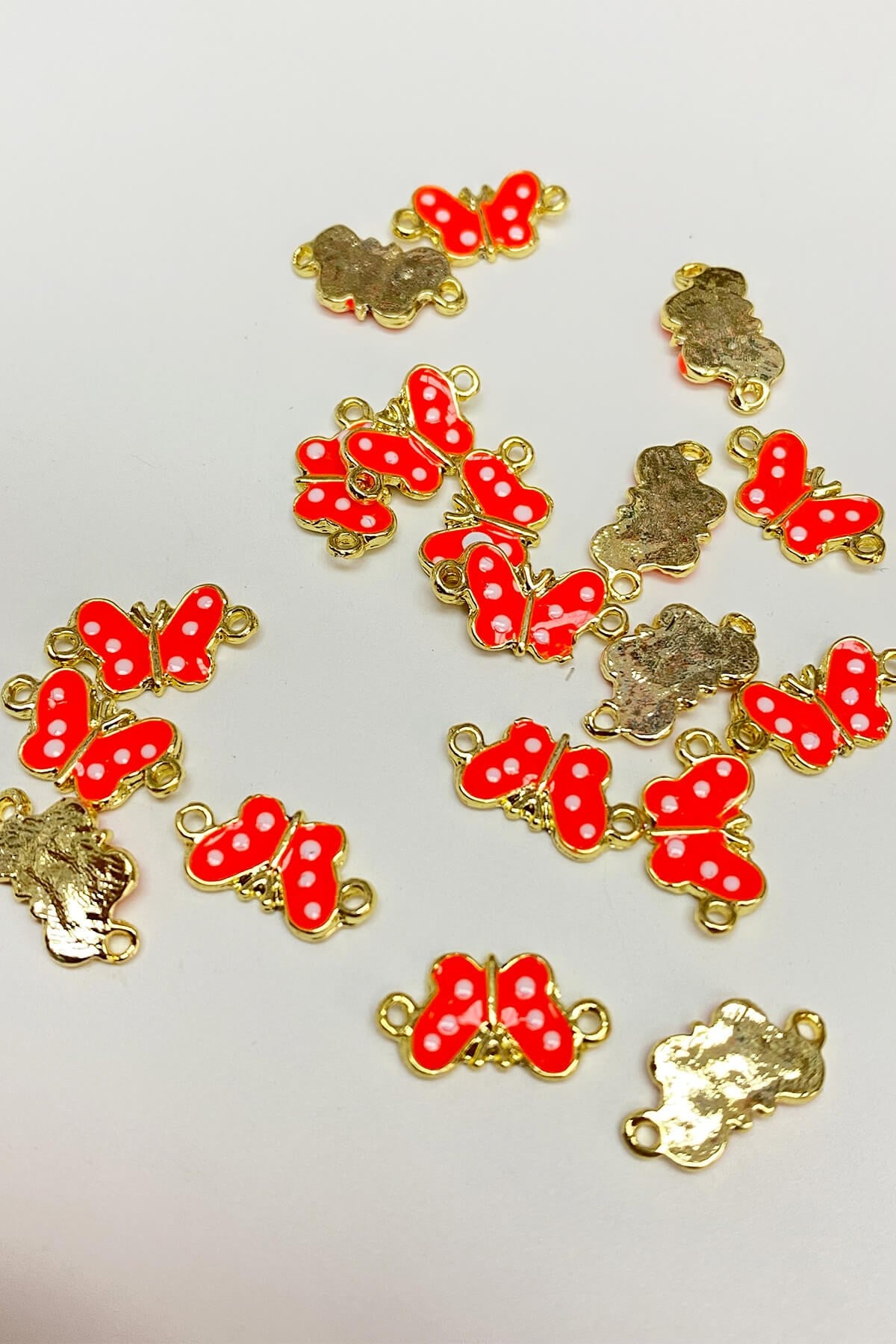 Orange Double-Sided Butterfly Model Bracelet Tip 1 Piece