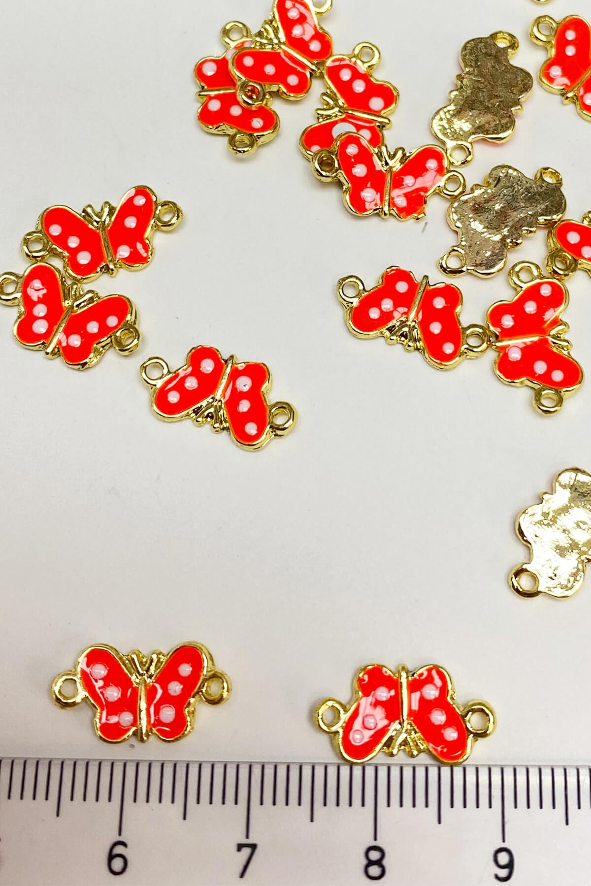 Orange Double-Sided Butterfly Model Bracelet Tip 1 Piece