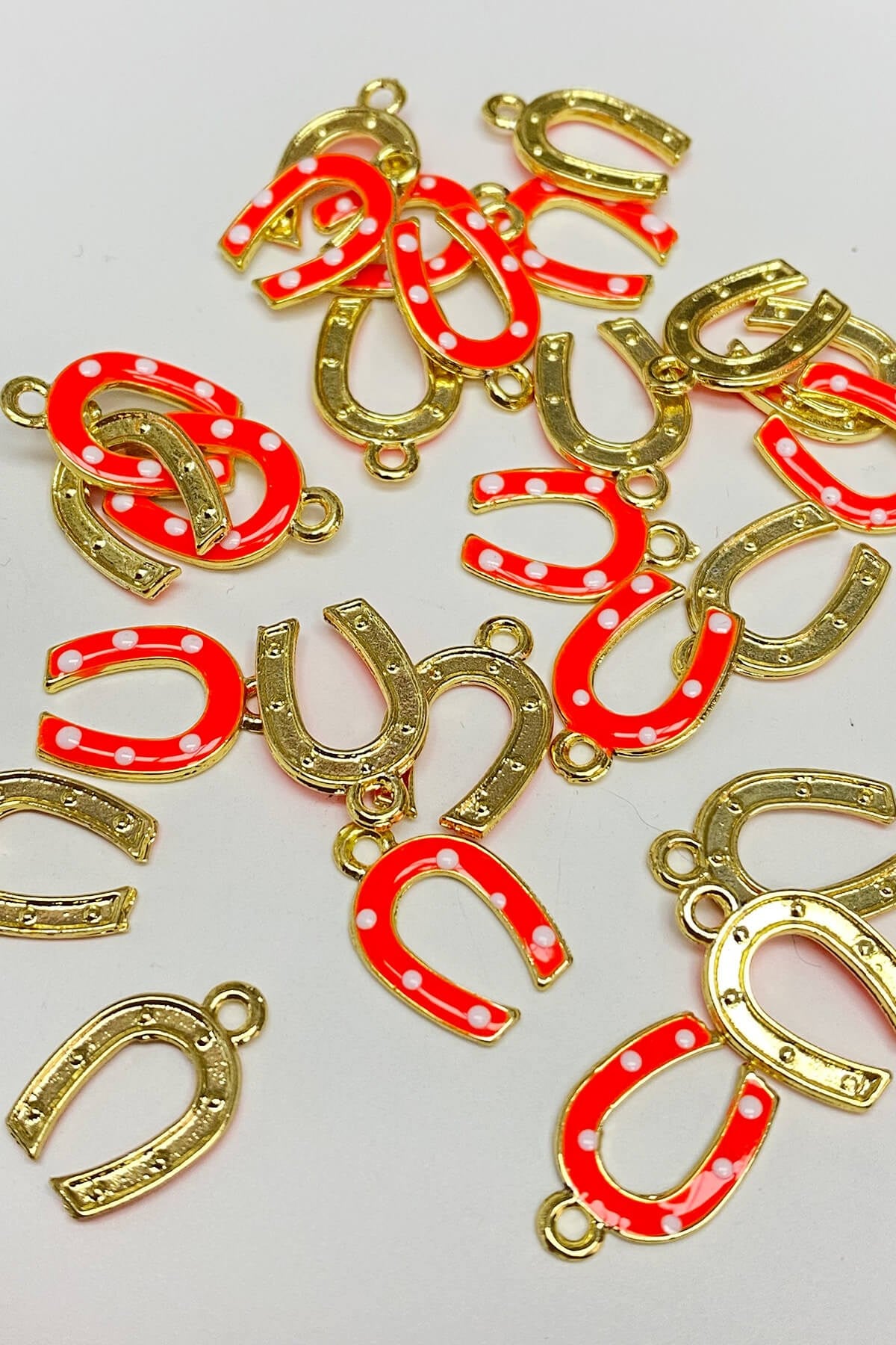 Orange Horseshoe Shape Pendant 1 Piece