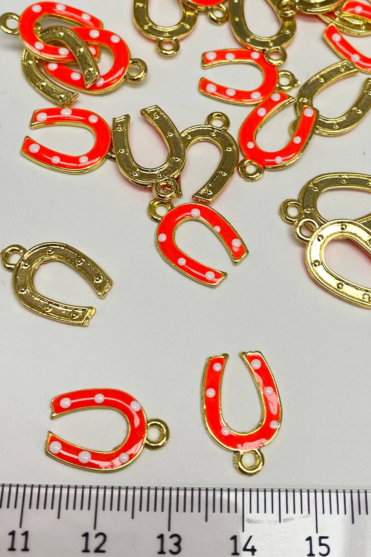 Orange Horseshoe Shape Pendant 1 Piece